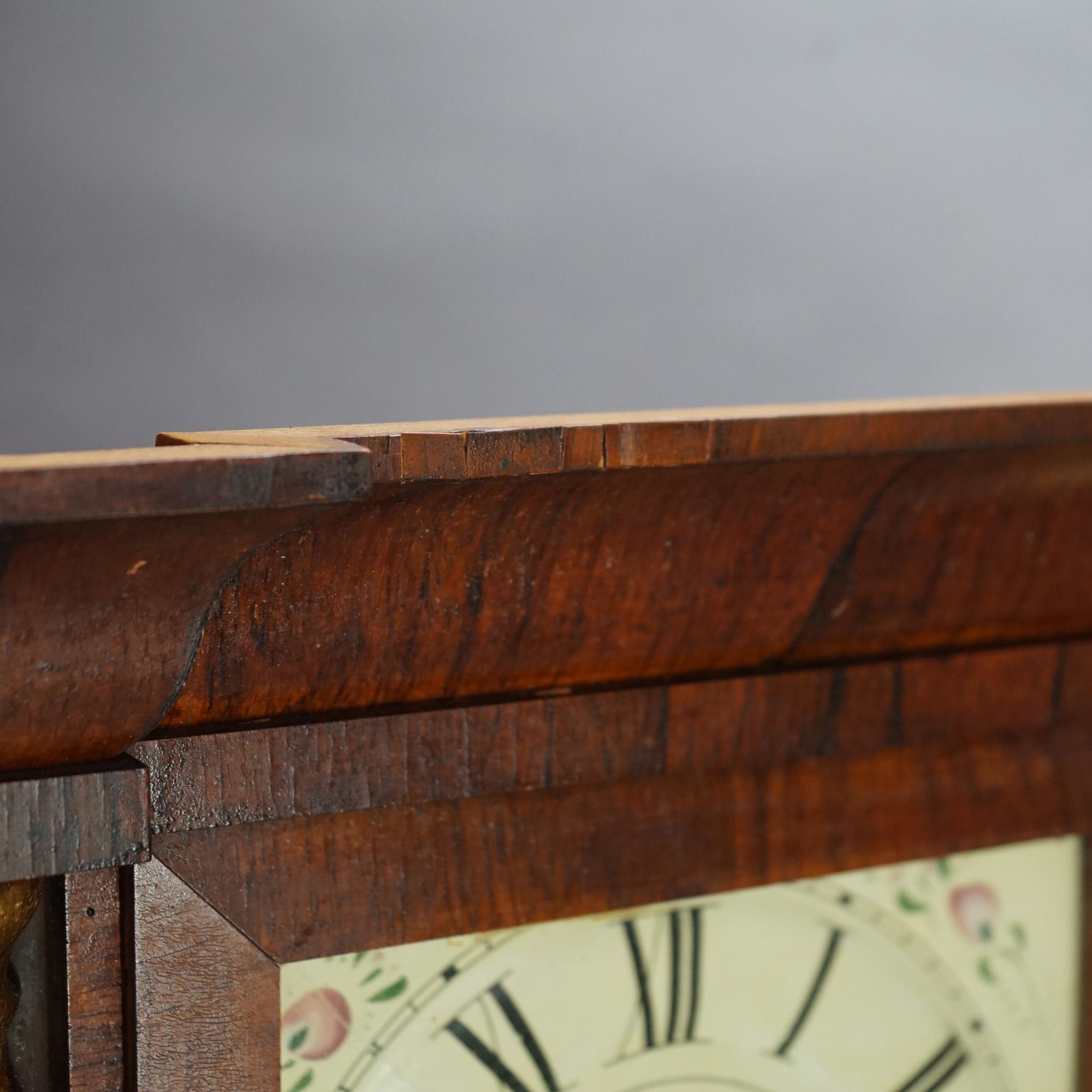 Antique Seth Thomas Flame Mahogany & Rosewood Open Escapement Mantel Clock c1840 For Sale 8
