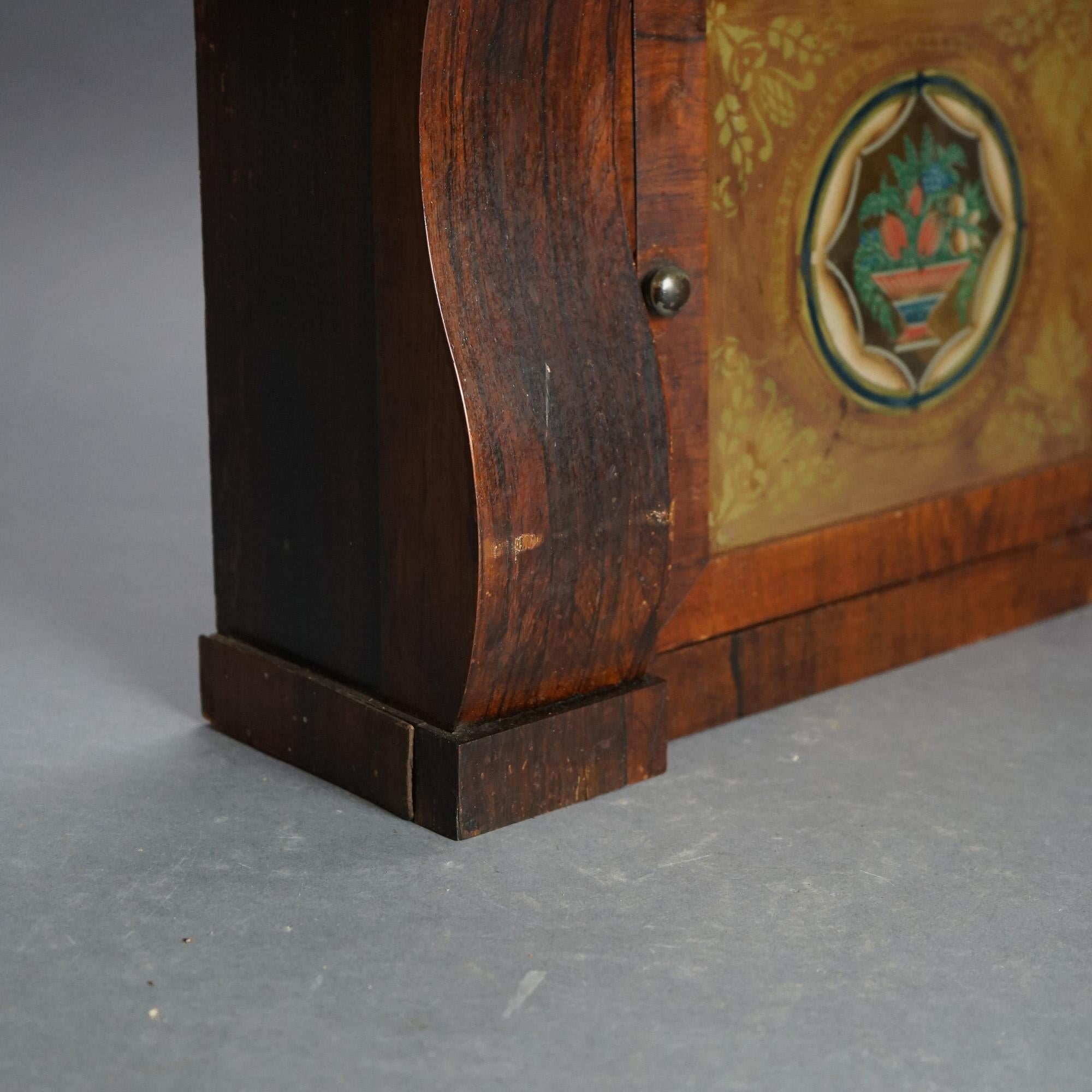 Horloge de cheminée ancienne Seth Thomas Flame en acajou et bois de rose, c1840 en vente 8