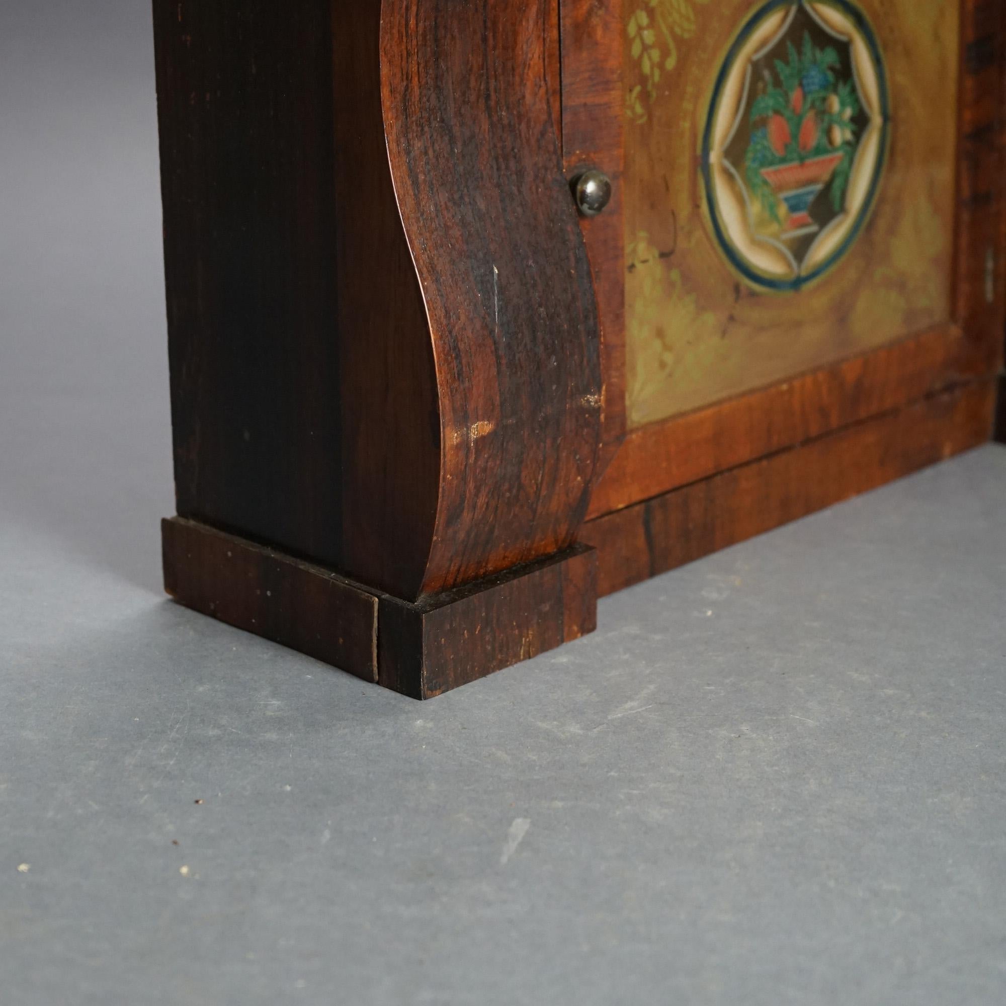 Antique Seth Thomas Flame Mahogany & Rosewood Open Escapement Mantel Clock c1840 For Sale 4