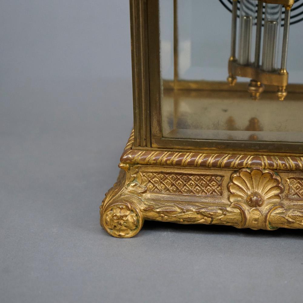 Antique Seth Thomas Gilt Bronzed Metal Crystal Regulator Mantle Clock Circa 1890 10