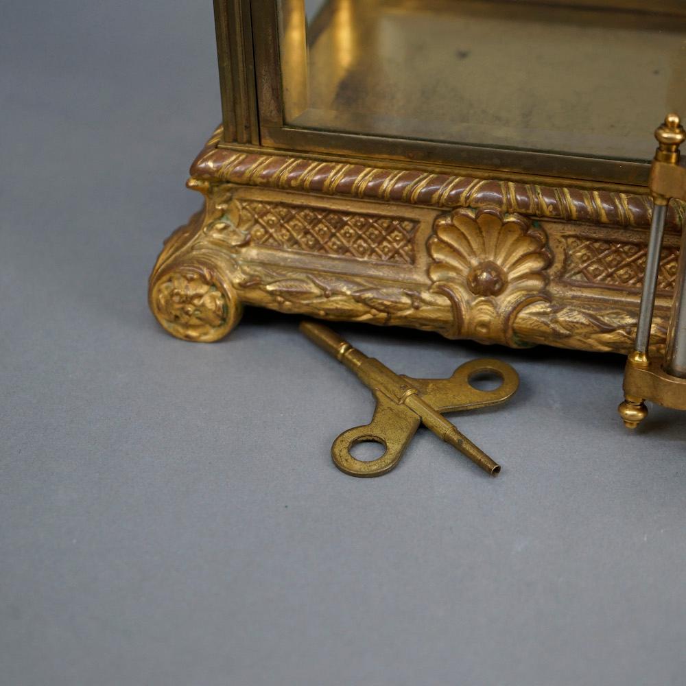Antique Seth Thomas Gilt Bronzed Metal Crystal Regulator Mantle Clock Circa 1890 11