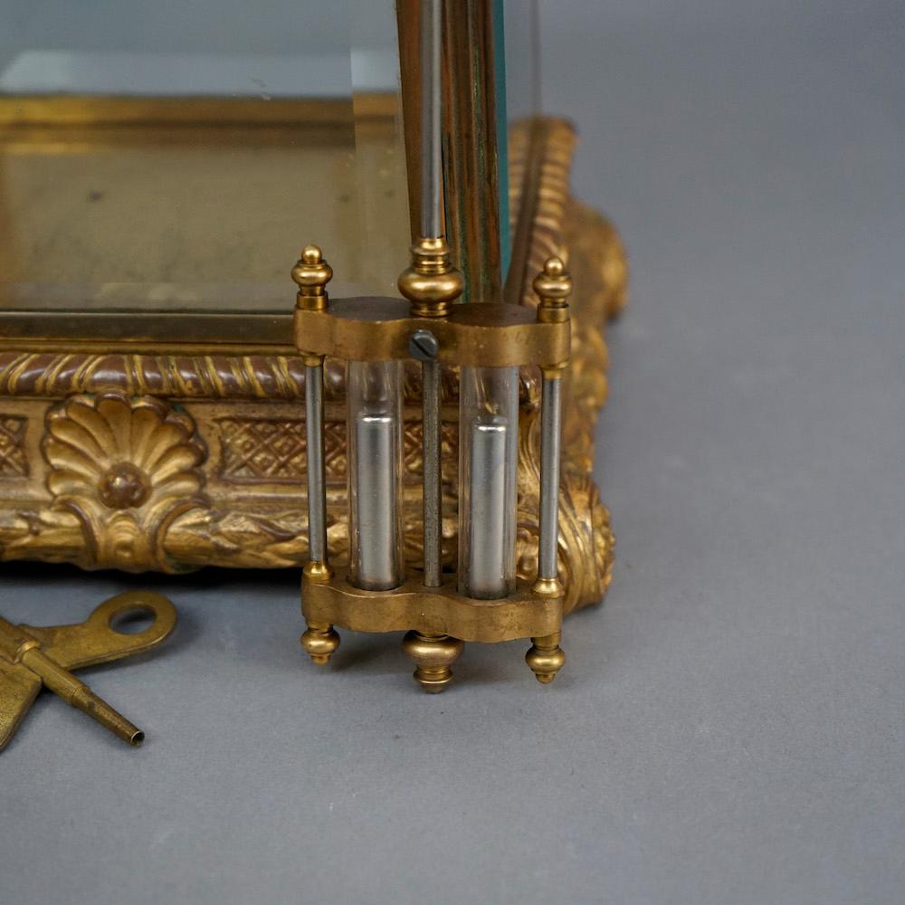Antique Seth Thomas Gilt Bronzed Metal Crystal Regulator Mantle Clock Circa 1890 12