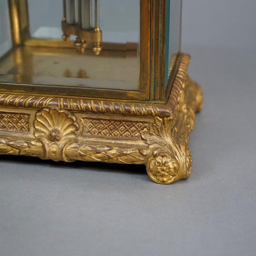 Antique Seth Thomas Gilt Bronzed Metal Crystal Regulator Mantle Clock Circa 1890 13