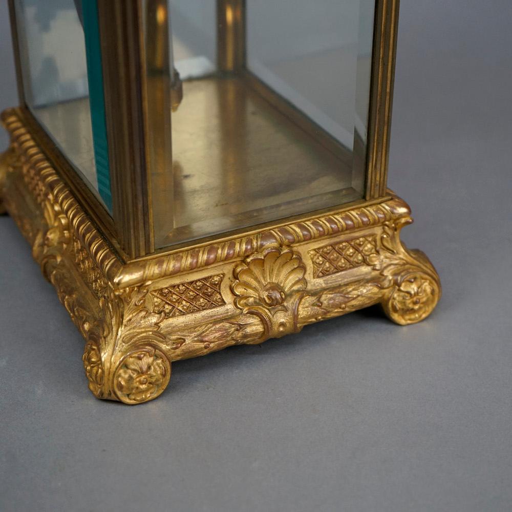 Antique Seth Thomas Gilt Bronzed Metal Crystal Regulator Mantle Clock Circa 1890 15