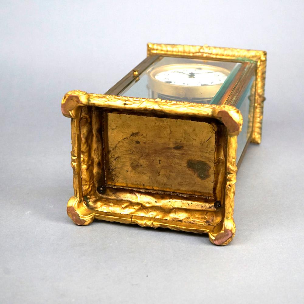 Antique Seth Thomas Gilt Bronzed Metal Crystal Regulator Mantle Clock Circa 1890 2