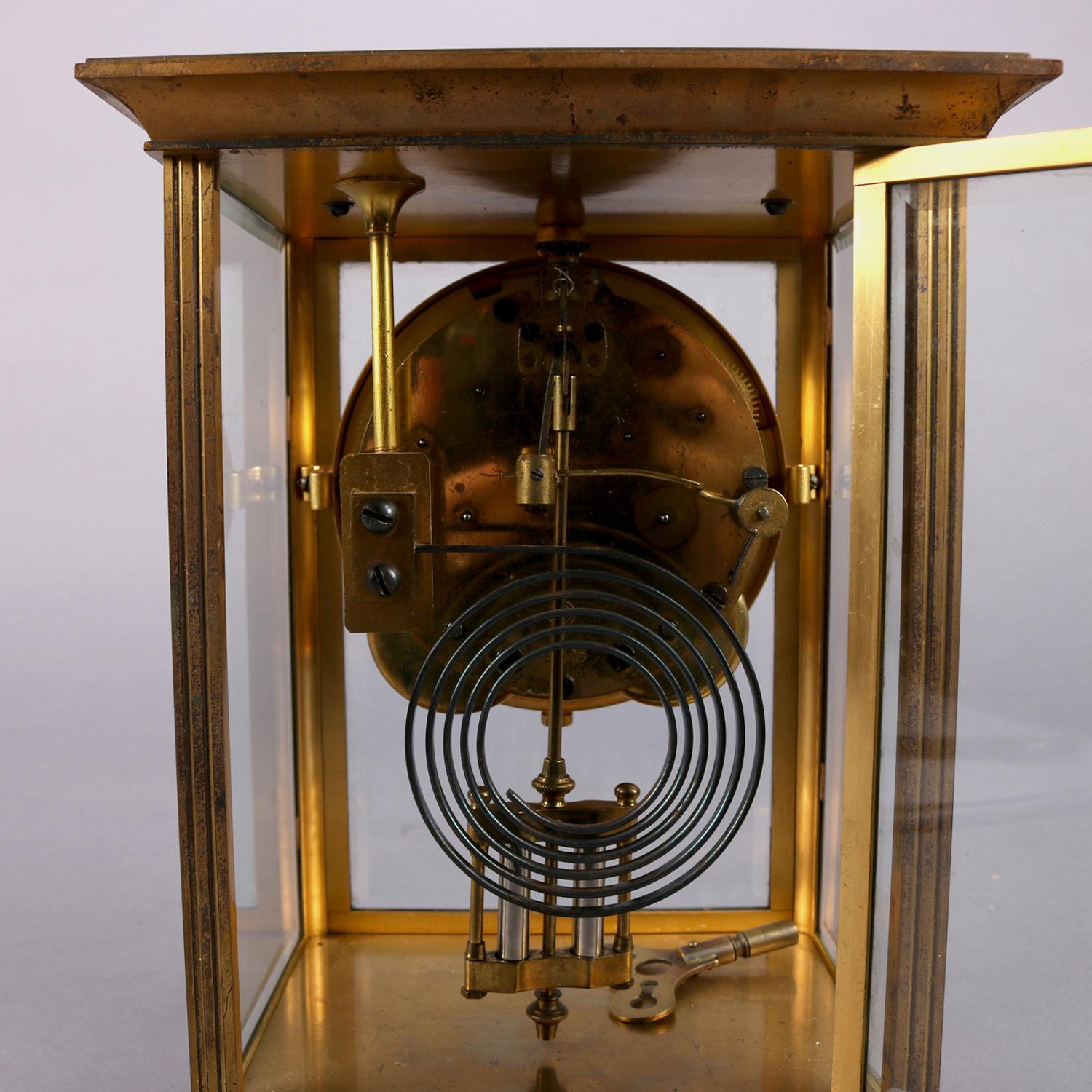 Antique Seth Thomas Gilt Crystal Regulator Mantel Clock, circa 1900 3