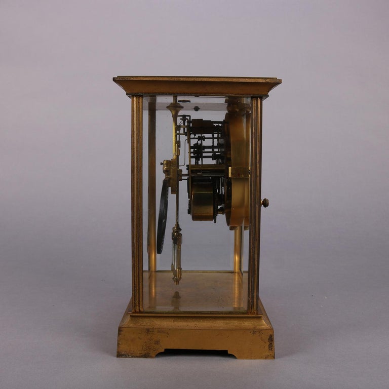 Antique Seth Thomas Gilt Crystal Regulator Mantel Clock, circa 1900 at