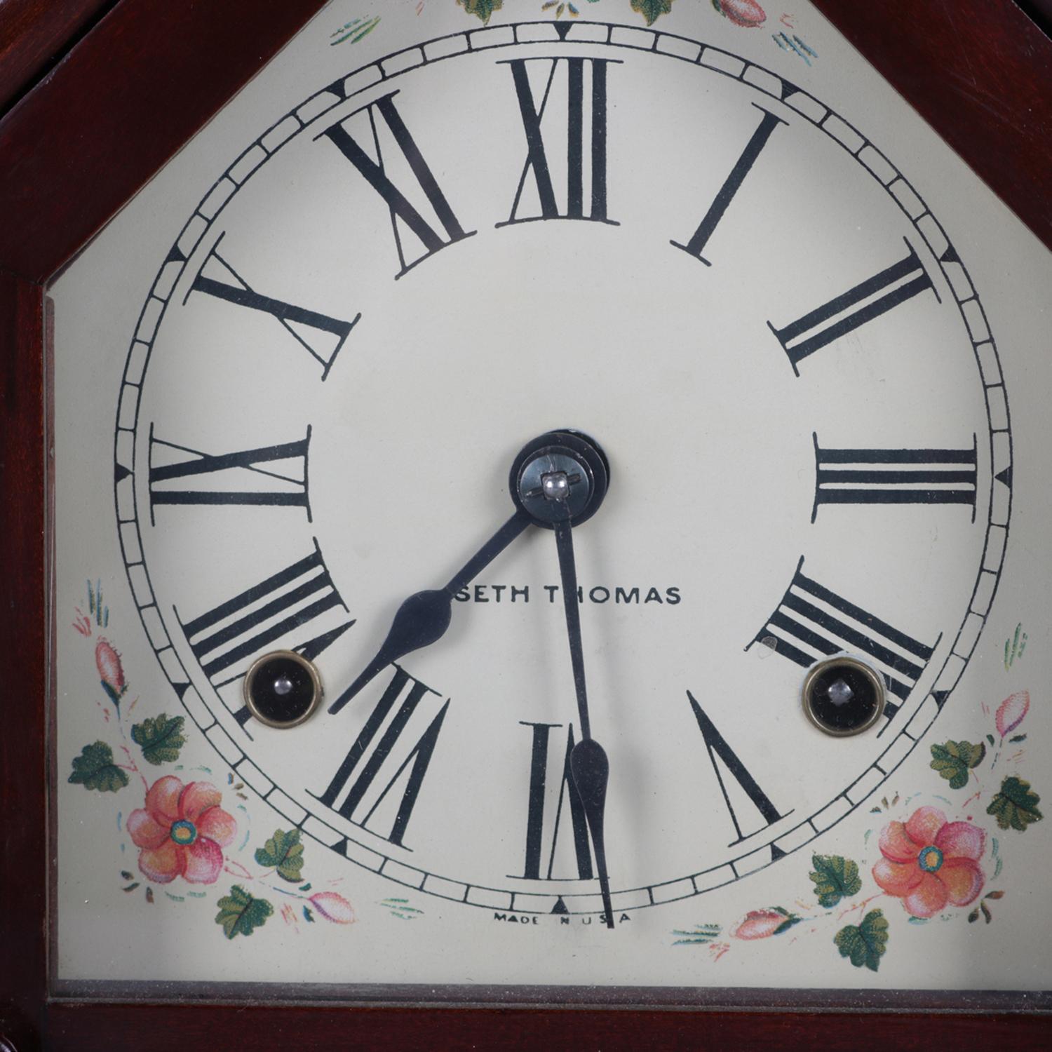 Antique Seth Thomas Mahogany Steeple Mantel Clock, 20th Century In Good Condition In Big Flats, NY