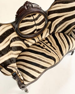 Antique Settee in Zebra Hide