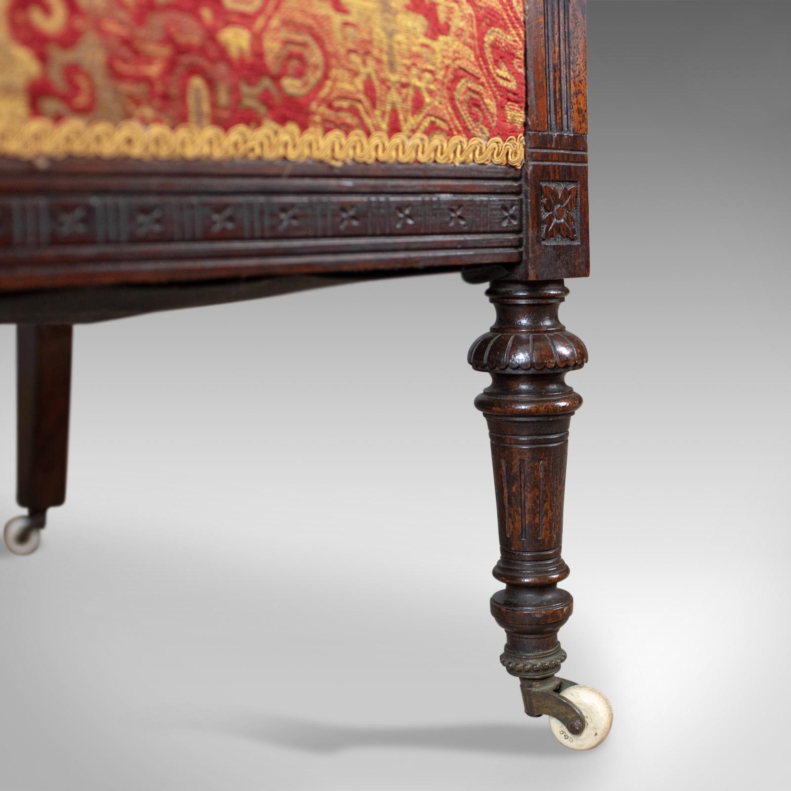 English Antique Settee, Victorian Button Back Sofa, Walnut, 19th Century, circa 1880