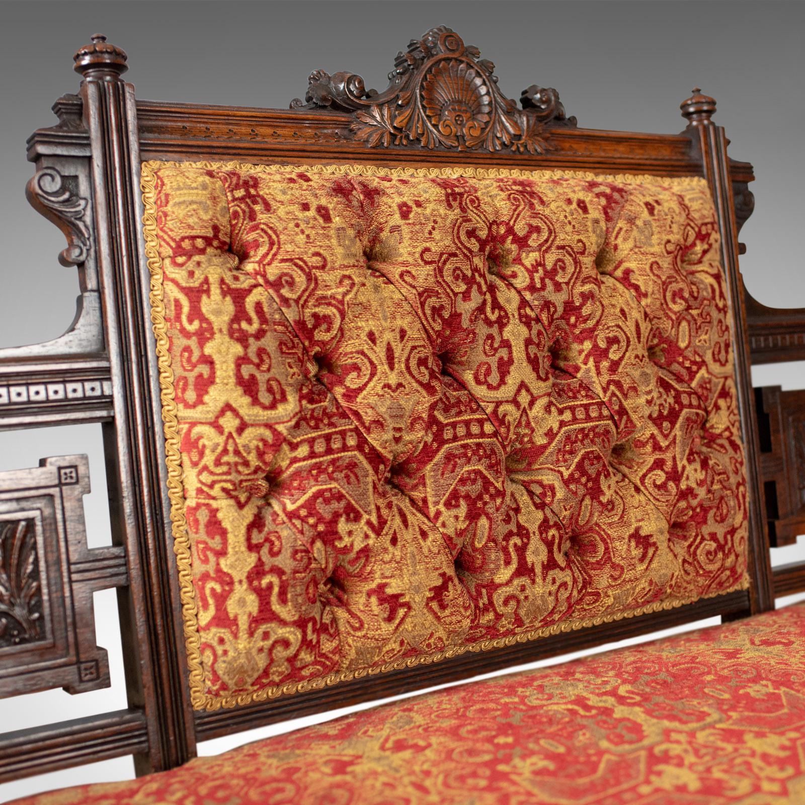 Antique Settee, Victorian Button Back Sofa, Walnut, 19th Century, circa 1880 1