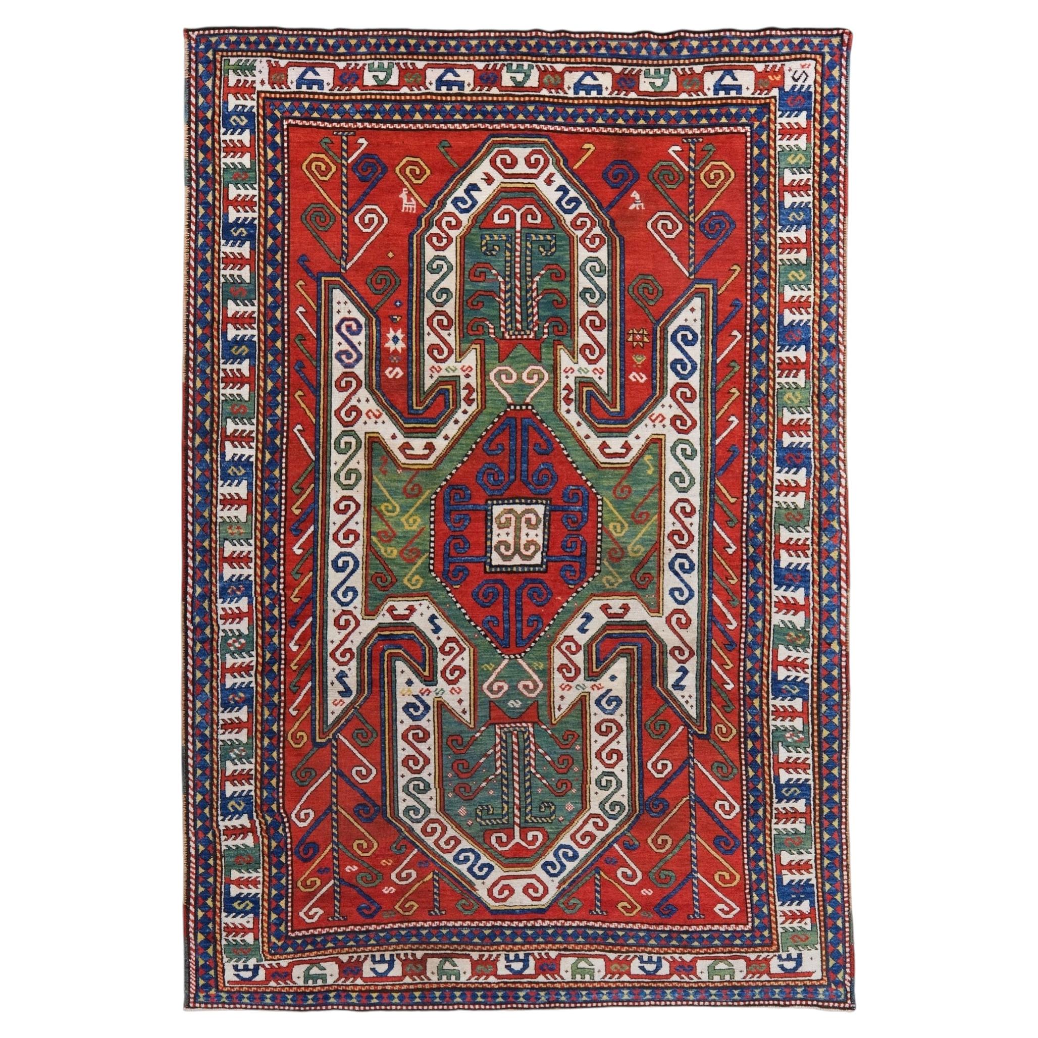 Antique Sevan Kazak Rug - 3rd Quarter of 19th Century For Sale