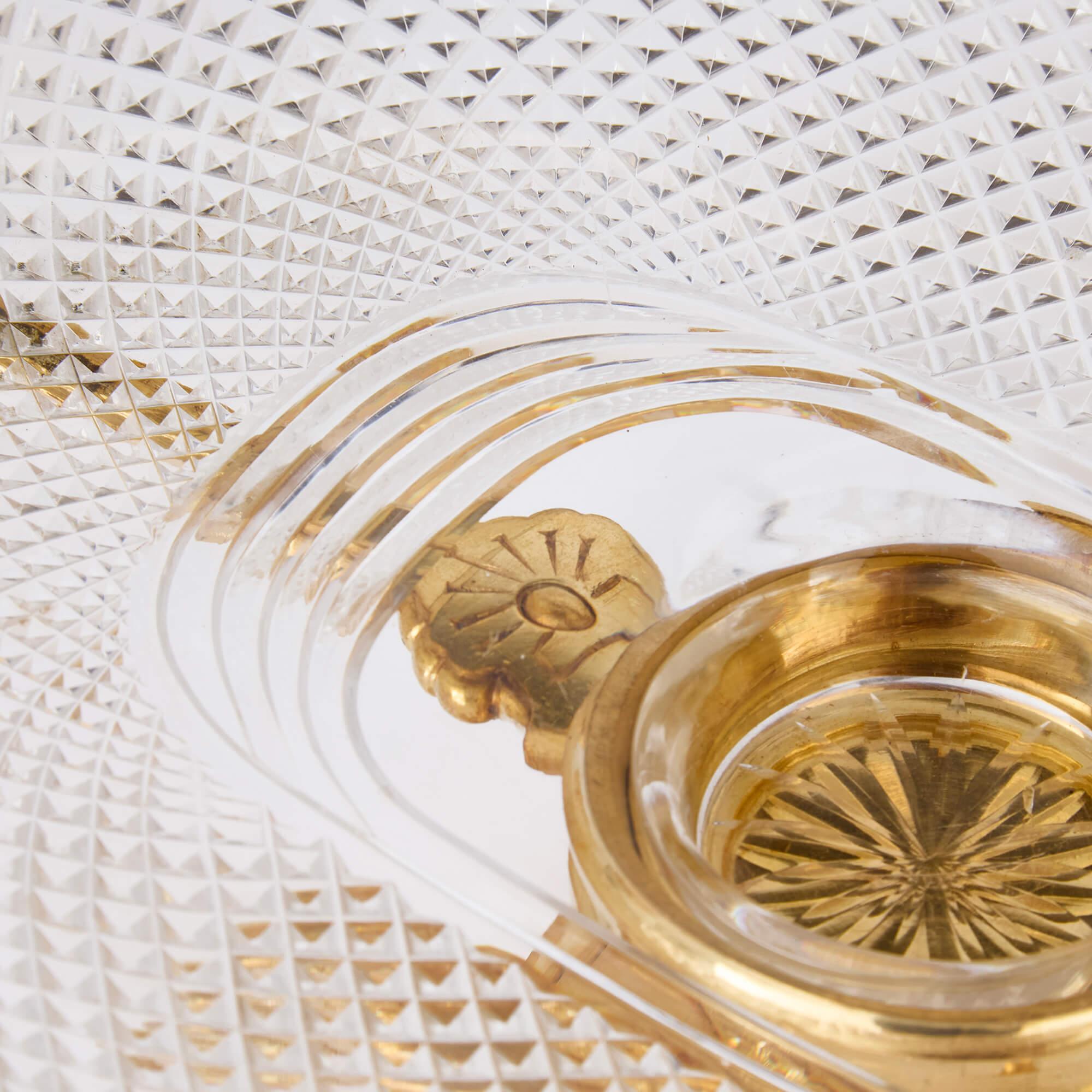 Centro de mesa antiguo de siete piezas de cristal y ormolu de Baccarat en venta 2
