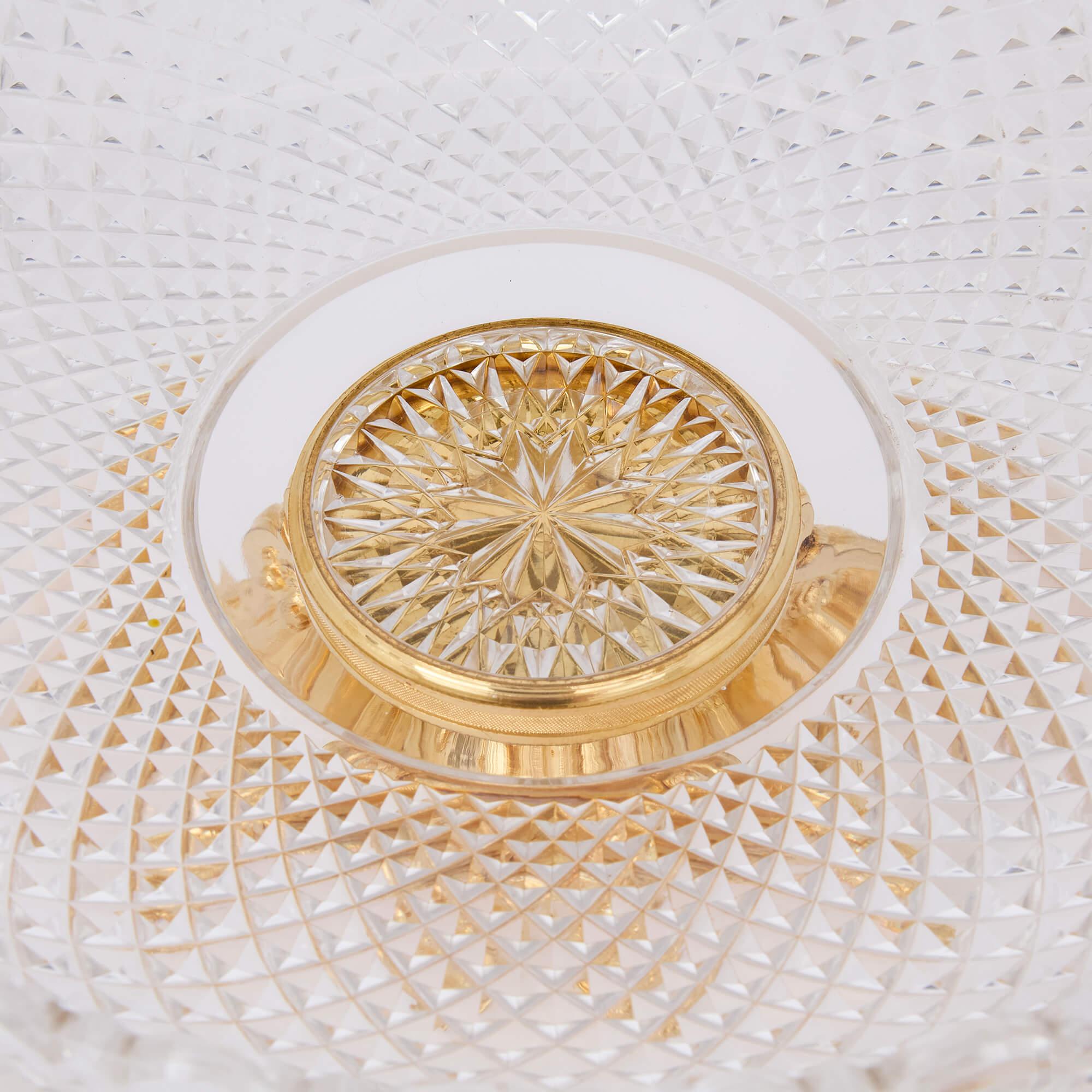 Centro de mesa antiguo de siete piezas de cristal y ormolu de Baccarat siglo XX en venta