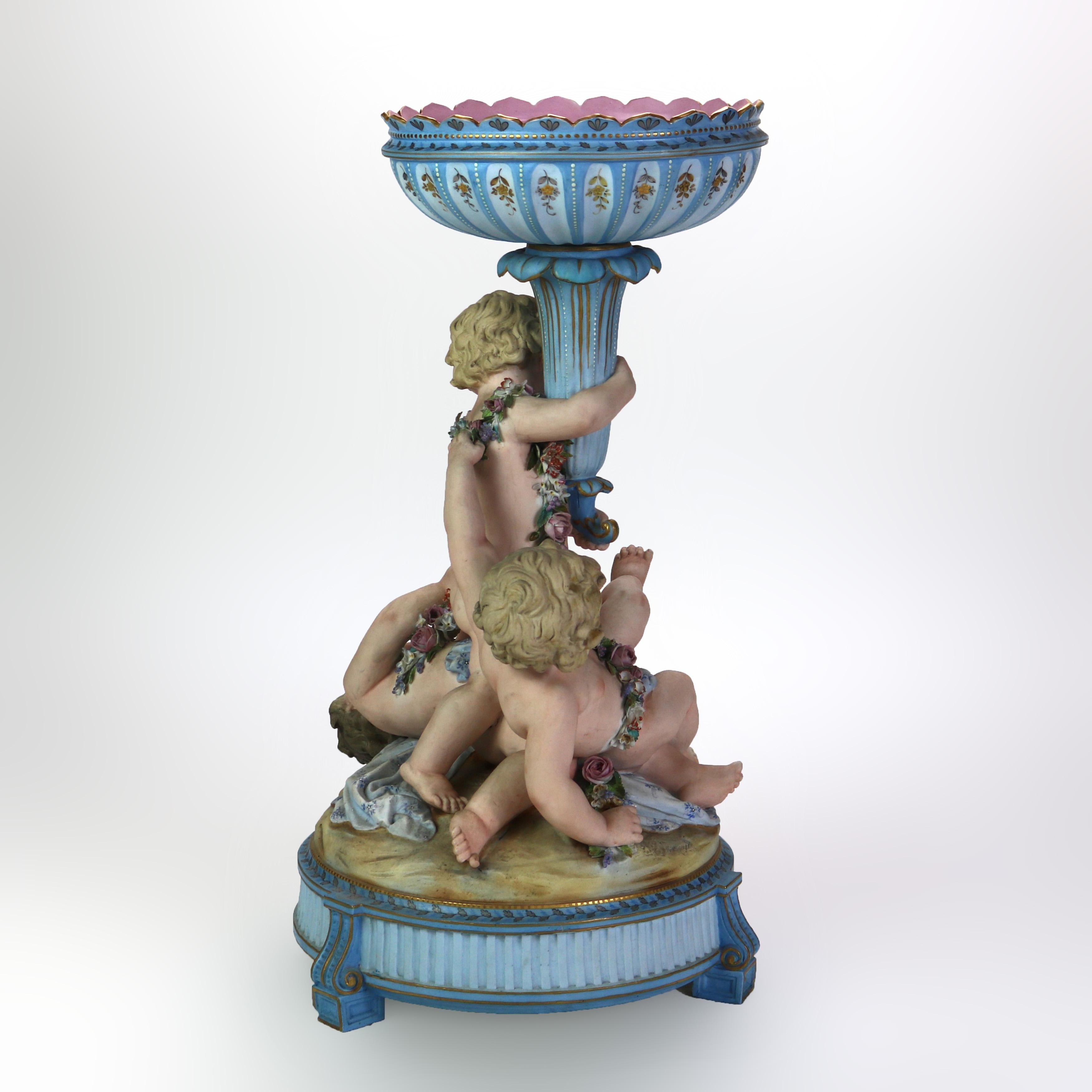 Antique Sevres attr Rococo Figural Bisque Porcelain Centerpiece C1880 8