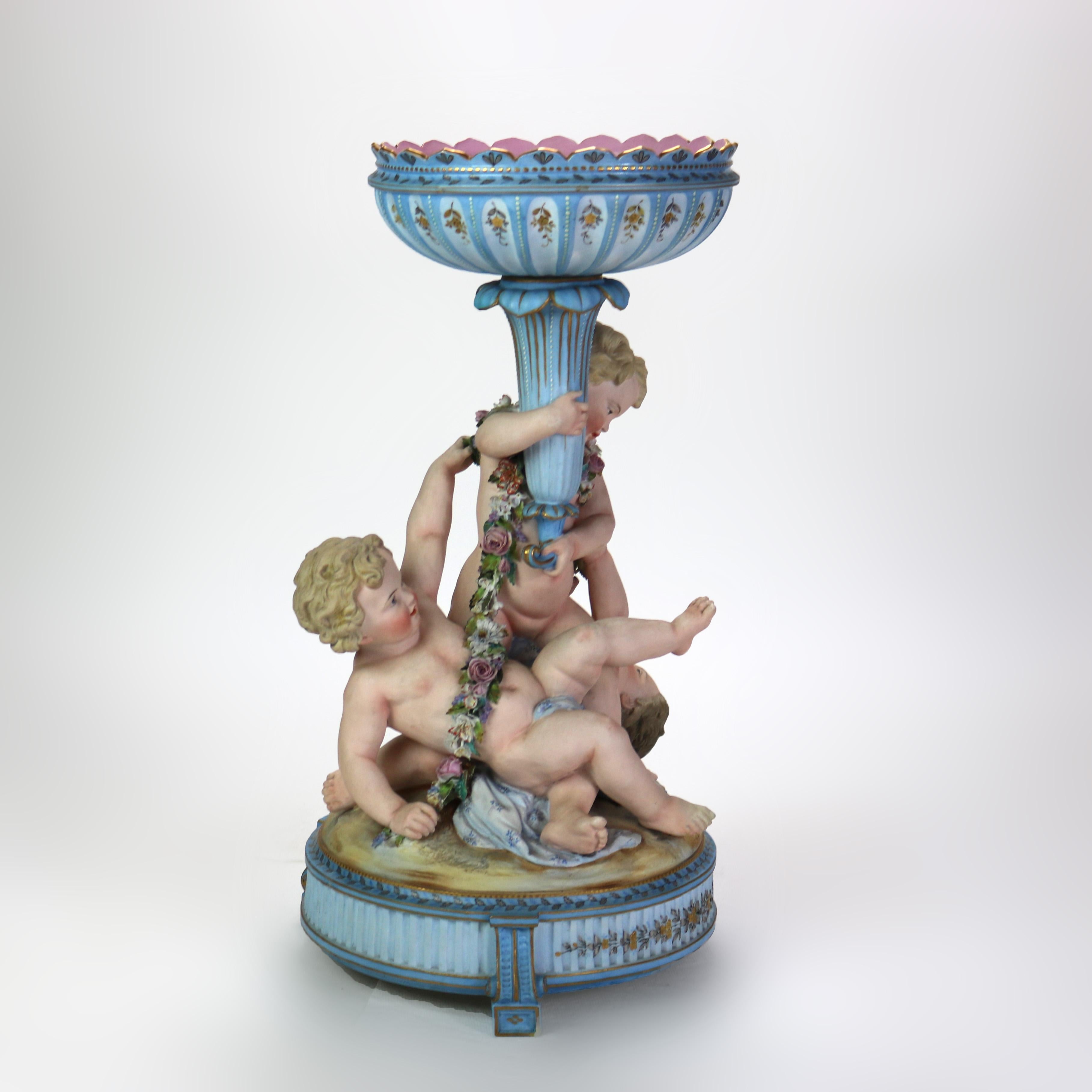 Antique Sevres attr Rococo Figural Bisque Porcelain Centerpiece C1880 9