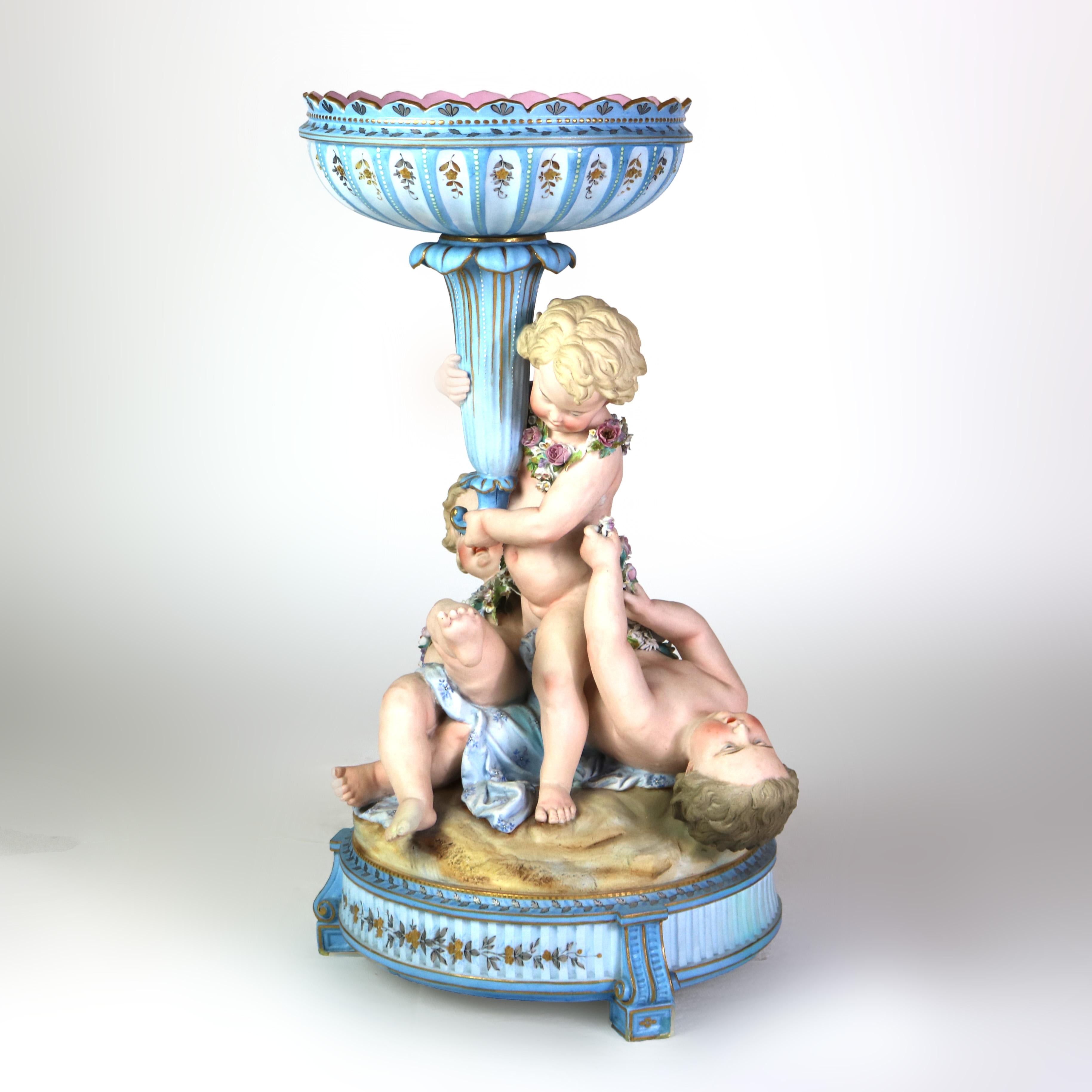 Antique Sevres attr Rococo Figural Bisque Porcelain Centerpiece C1880 2