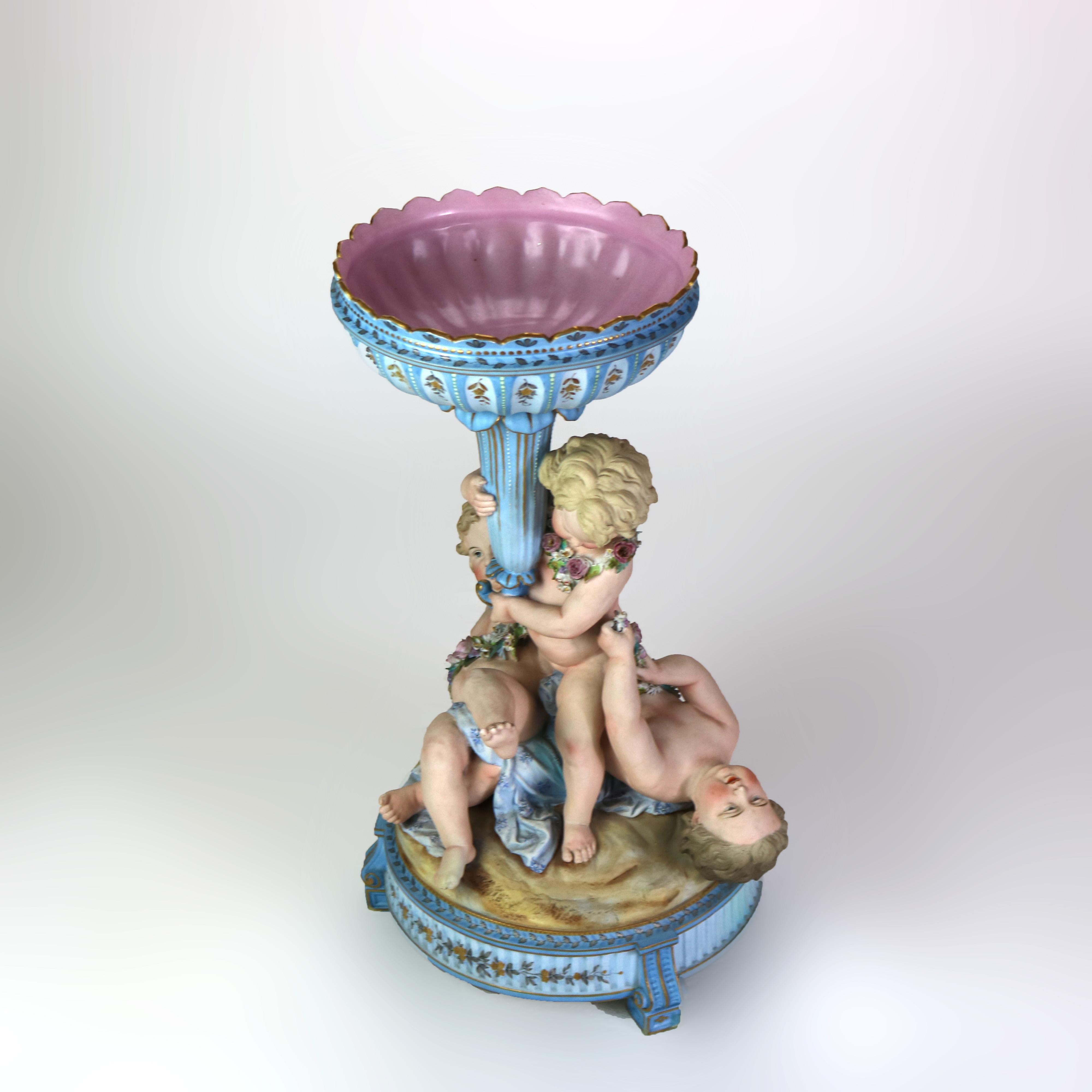 Antique Sevres attr Rococo Figural Bisque Porcelain Centerpiece C1880 3