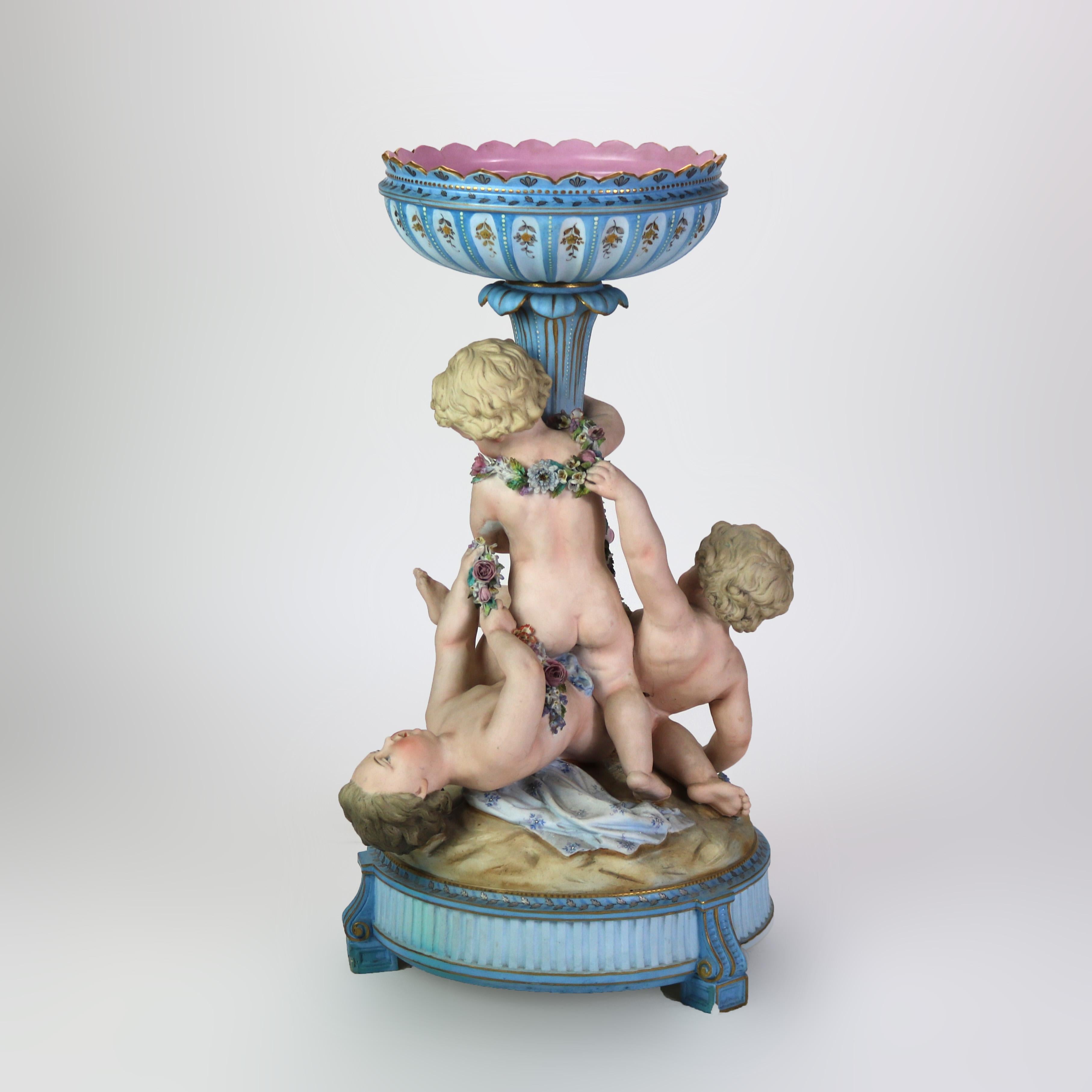 Antique Sevres attr Rococo Figural Bisque Porcelain Centerpiece C1880 5