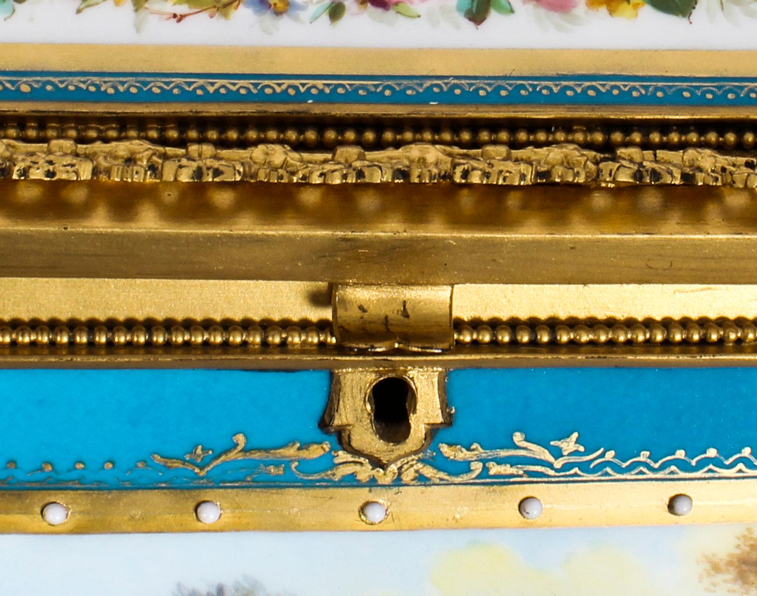 Antique Sevres Desktop Correspondence Casket Stationery Box, 19th Century 13