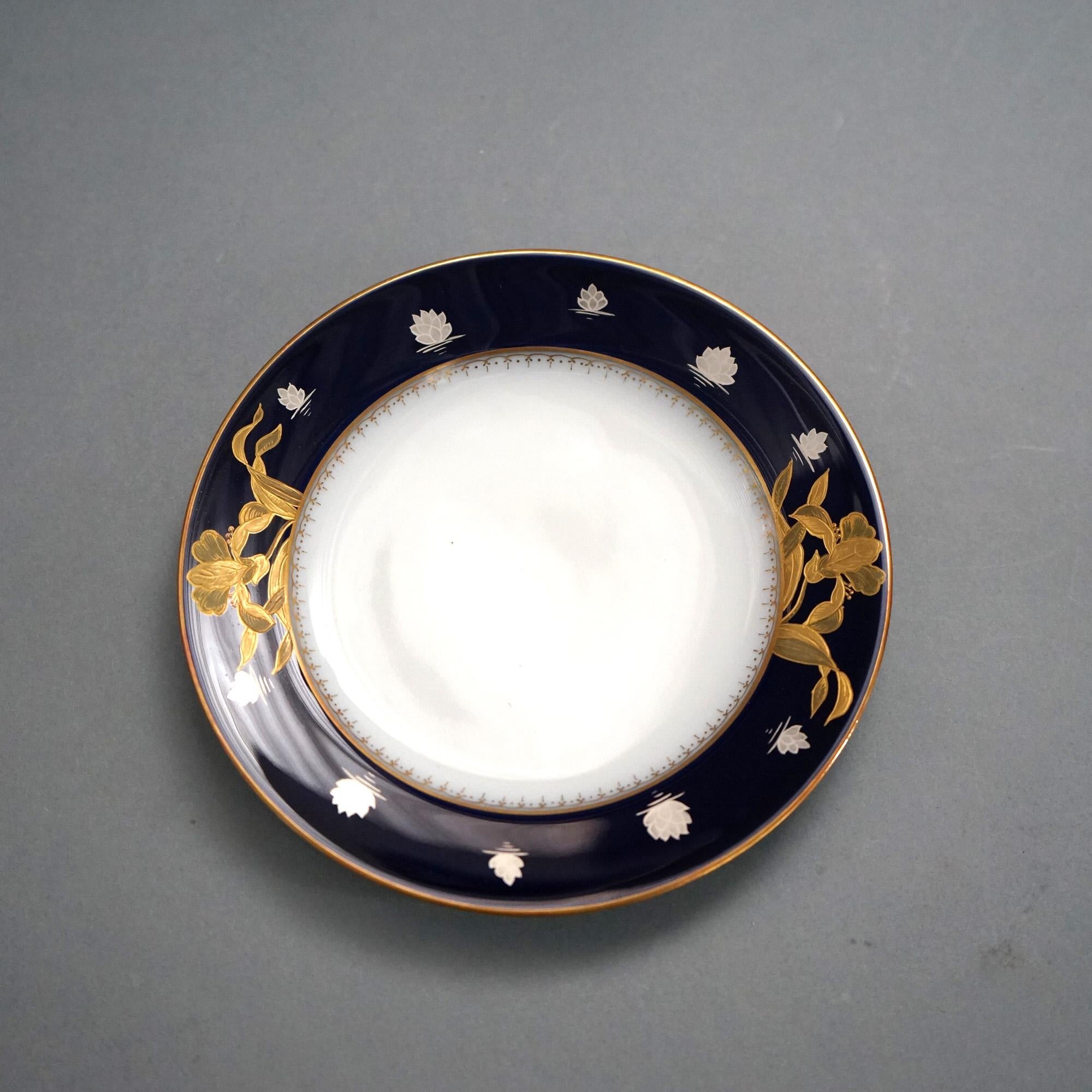 Antique Sevrés Japonisme Gilt Porcelain 20 Piece Demitasse Set with Lilies C1900 For Sale 1
