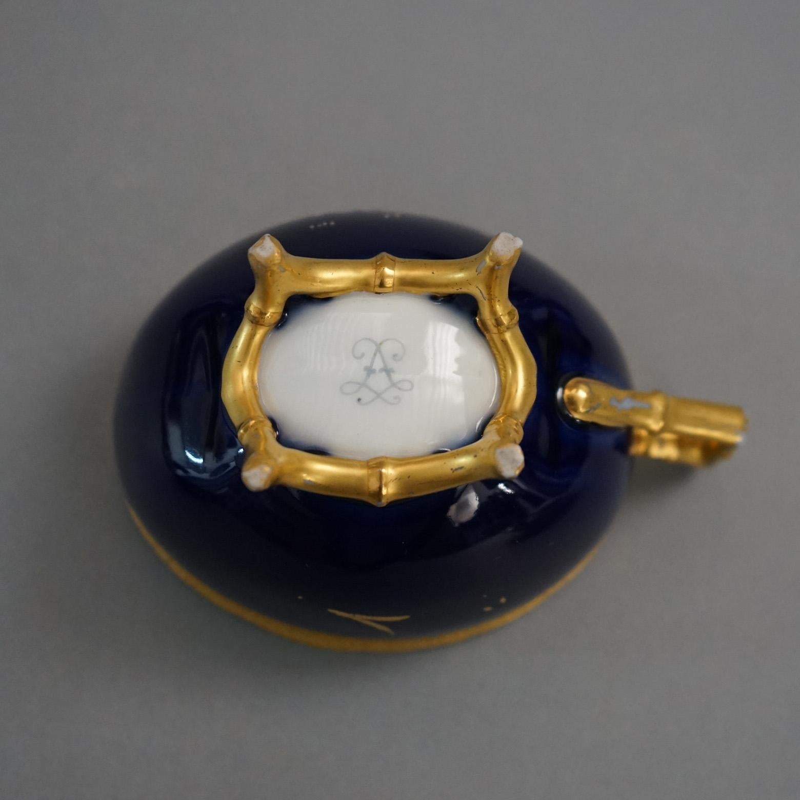 Antique Sevrés Japonisme Gilt Porcelain 20 Piece Demitasse Set with Lilies C1900 For Sale 4