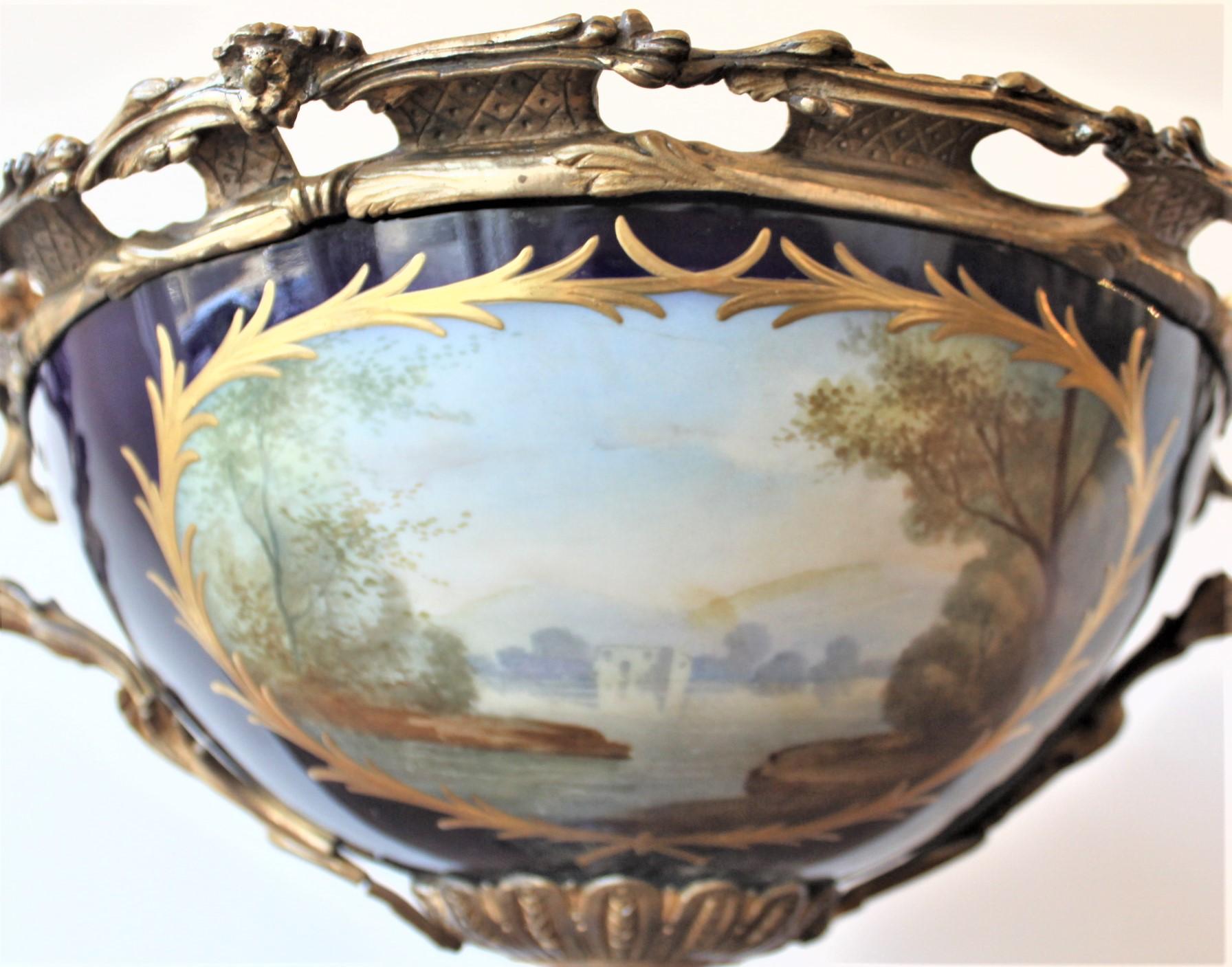 Antique Sevres Ormolu-Mounted and Hand Painted Porcelain Centerpiece or Compote 4