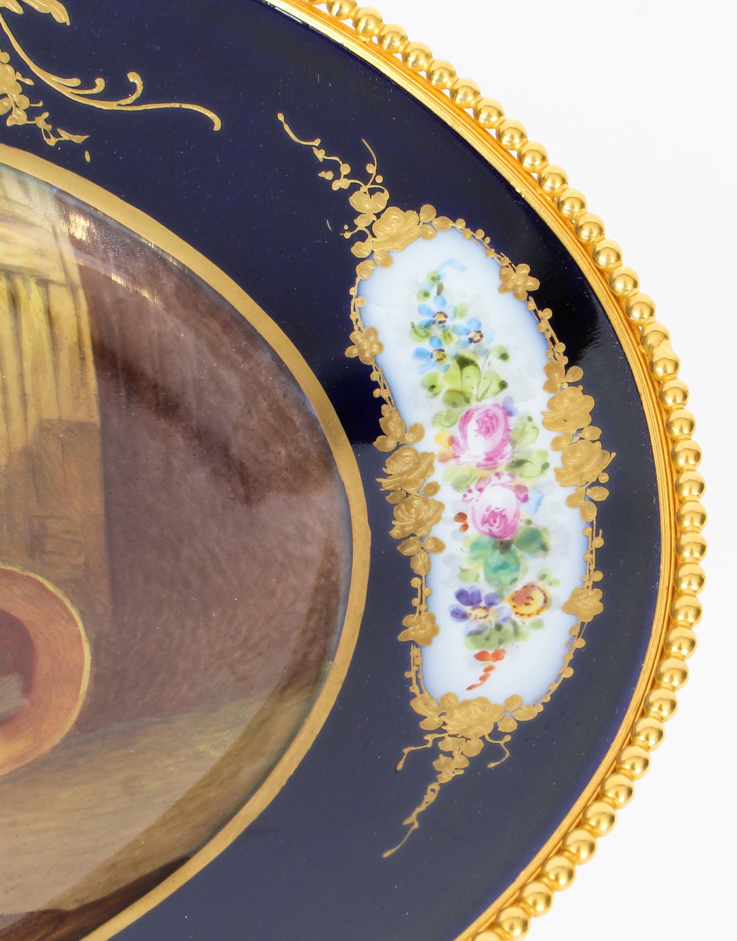 Antique Sevres Porcelain Ormolu Mounted Oval Dish, 19th Century 1