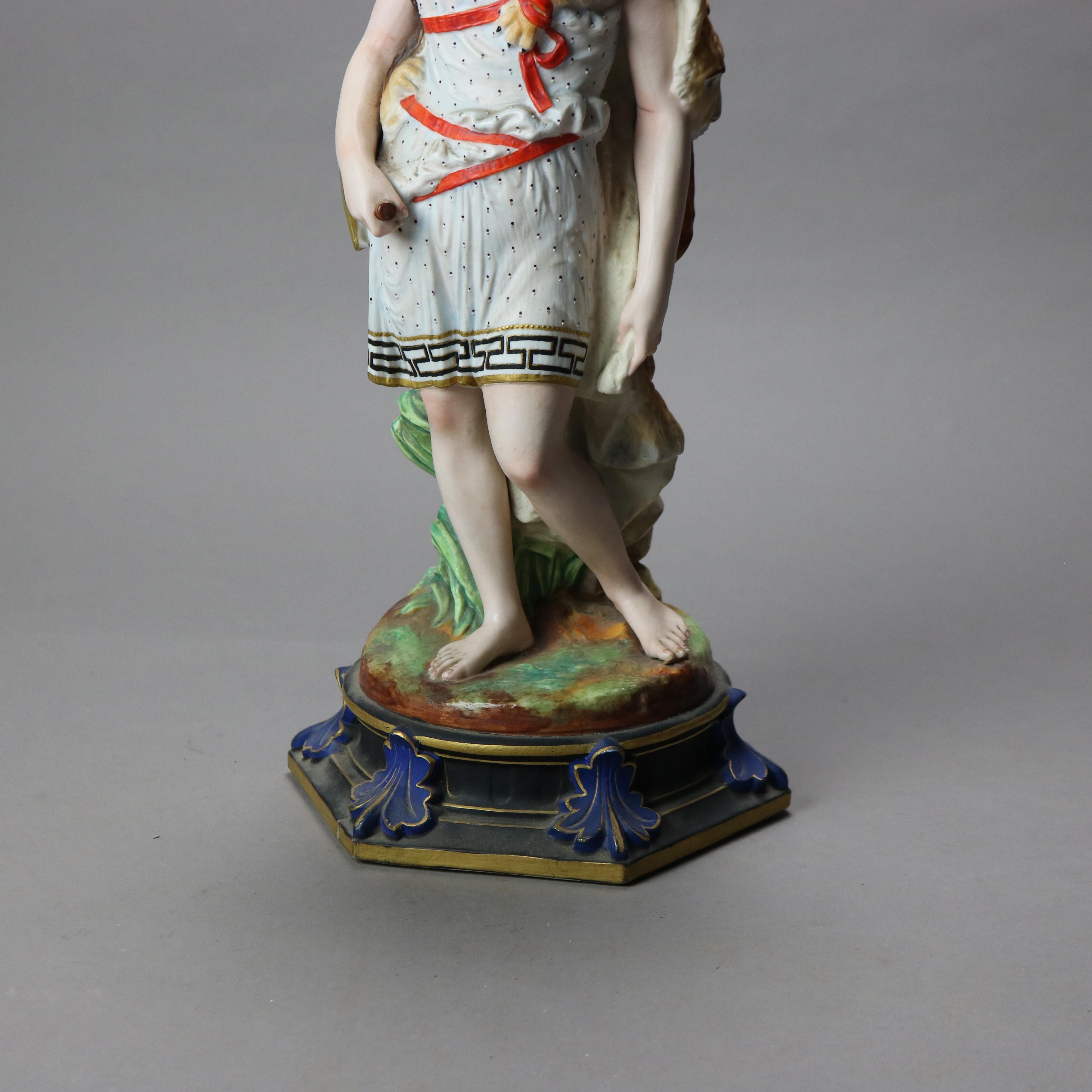 Antike handbemalte klassische Porzellanfiguren von Mann und Frau aus der Sevres-Schule im Angebot 8