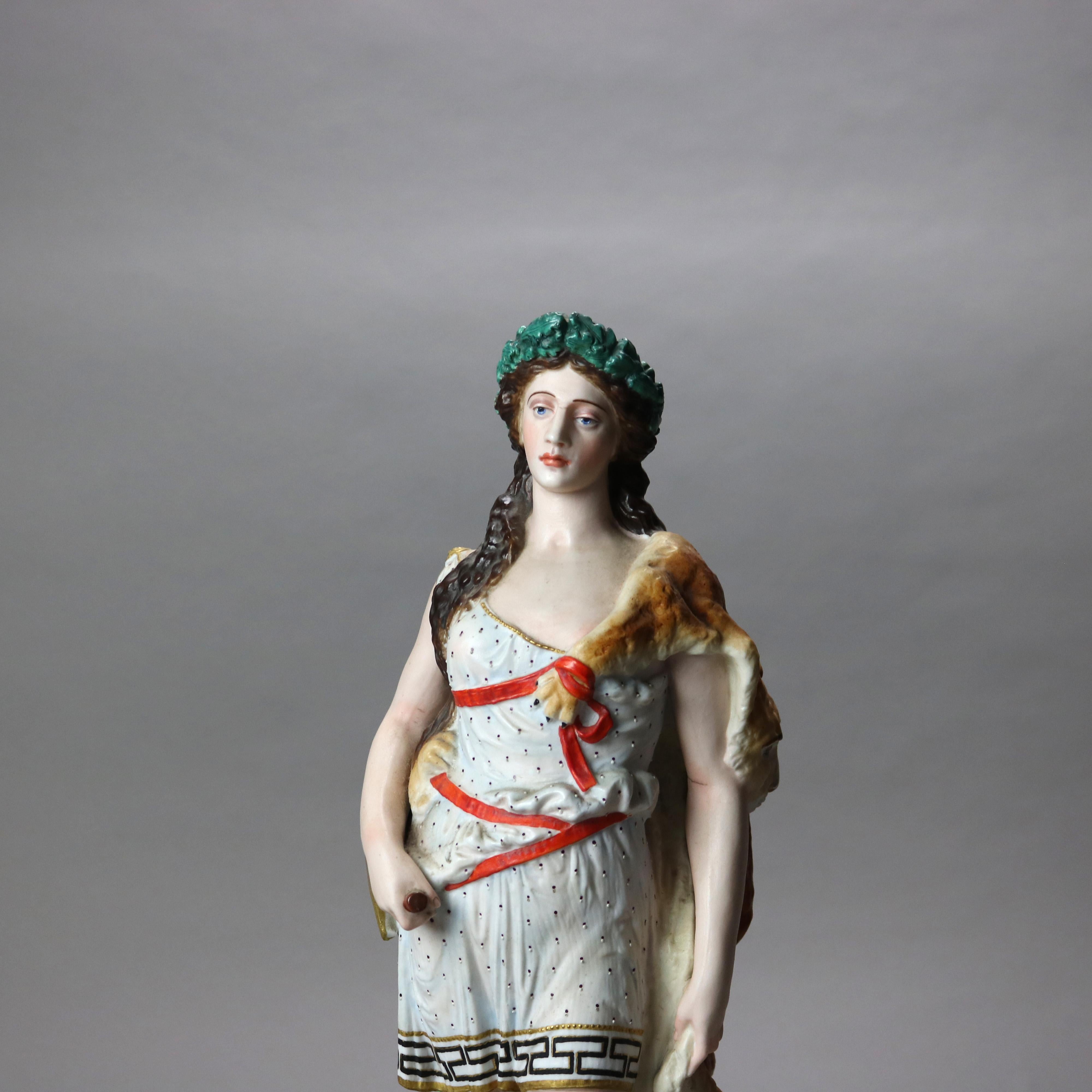 Antike handbemalte klassische Porzellanfiguren von Mann und Frau aus der Sevres-Schule (19. Jahrhundert) im Angebot