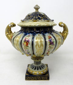 Antique Sèvres Style German Rudolstadt Hand Painted Vase Centerpiece Urn Macys
