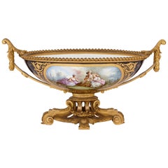 Antique Sèvres Style Porcelain and Gilt Bronze Centrepiece