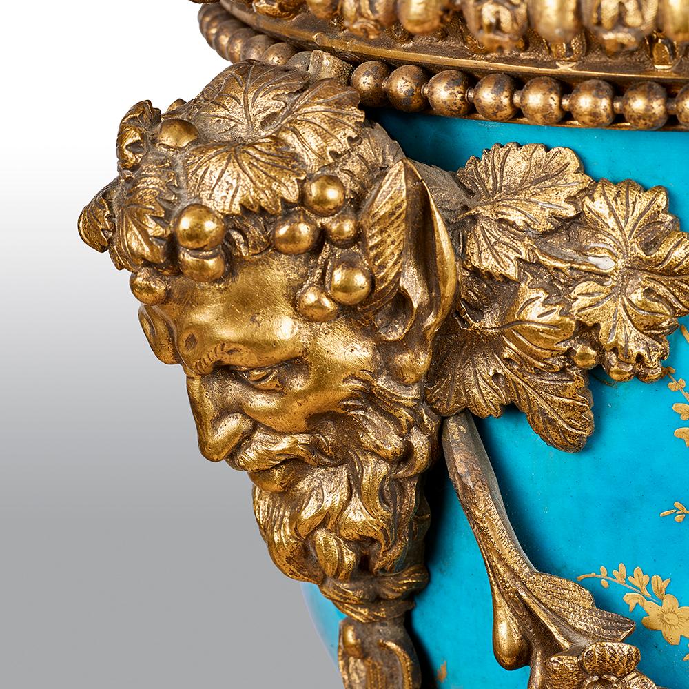 19th Century Antique Sevres-Style Porcelain and Gilt Bronze Mounted Compote