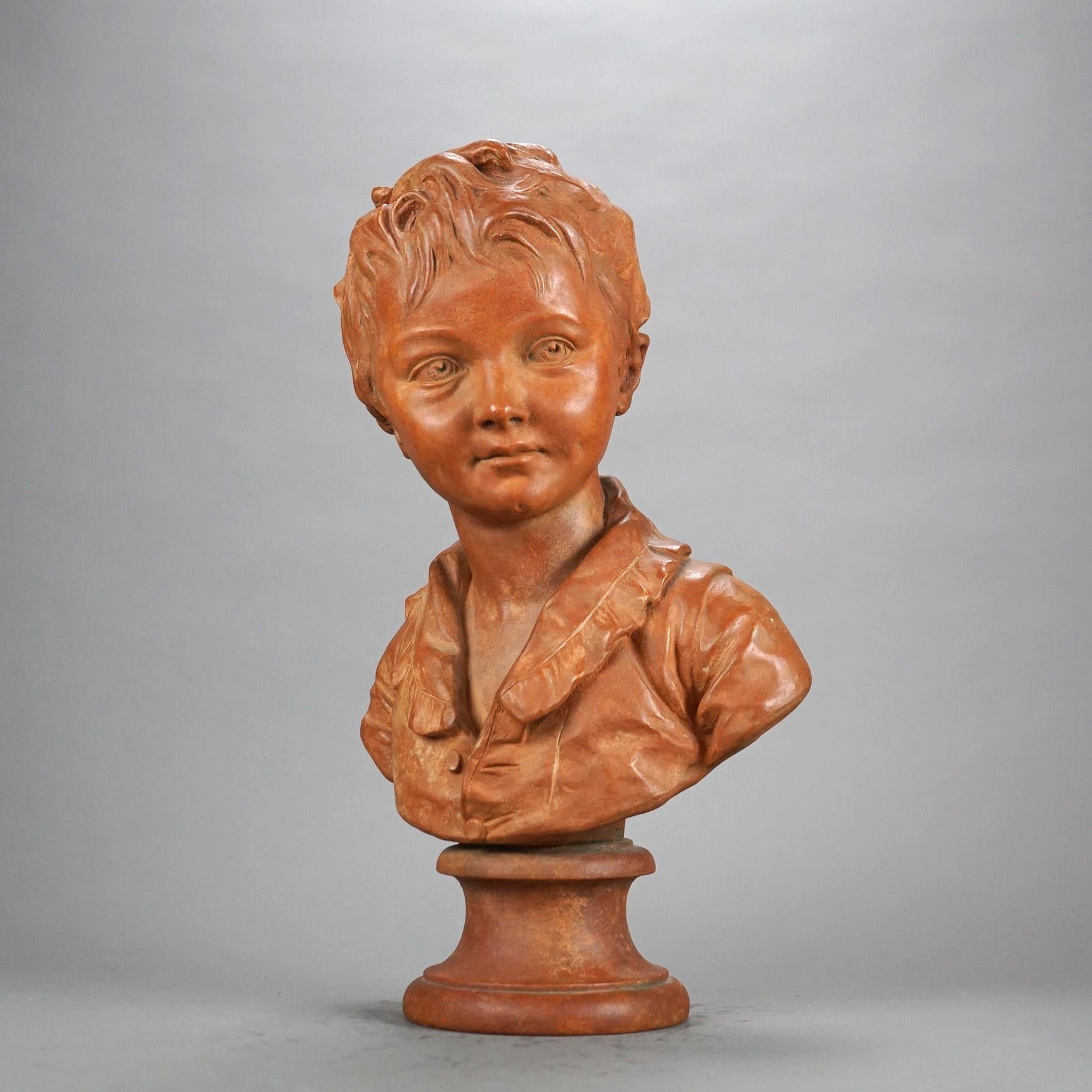 Antico busto in terracotta di Sèvres di un giovane Alexandre Brongniart del XIX secolo

Misure - 17 1/2 