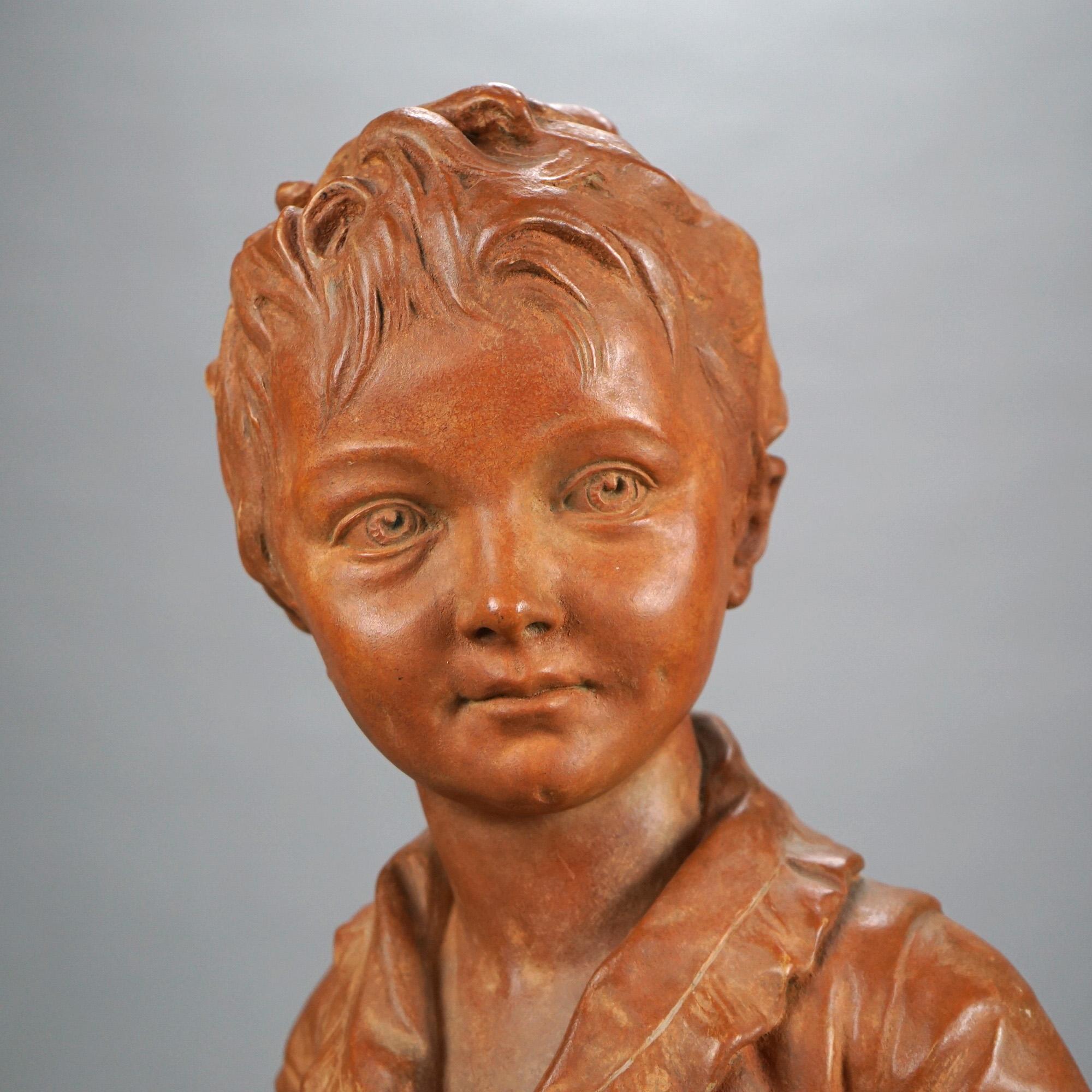 Antico busto in terracotta di Sèvres di un giovane Alexandre Brongniart del XIX secolo In condizioni buone in vendita a Big Flats, NY