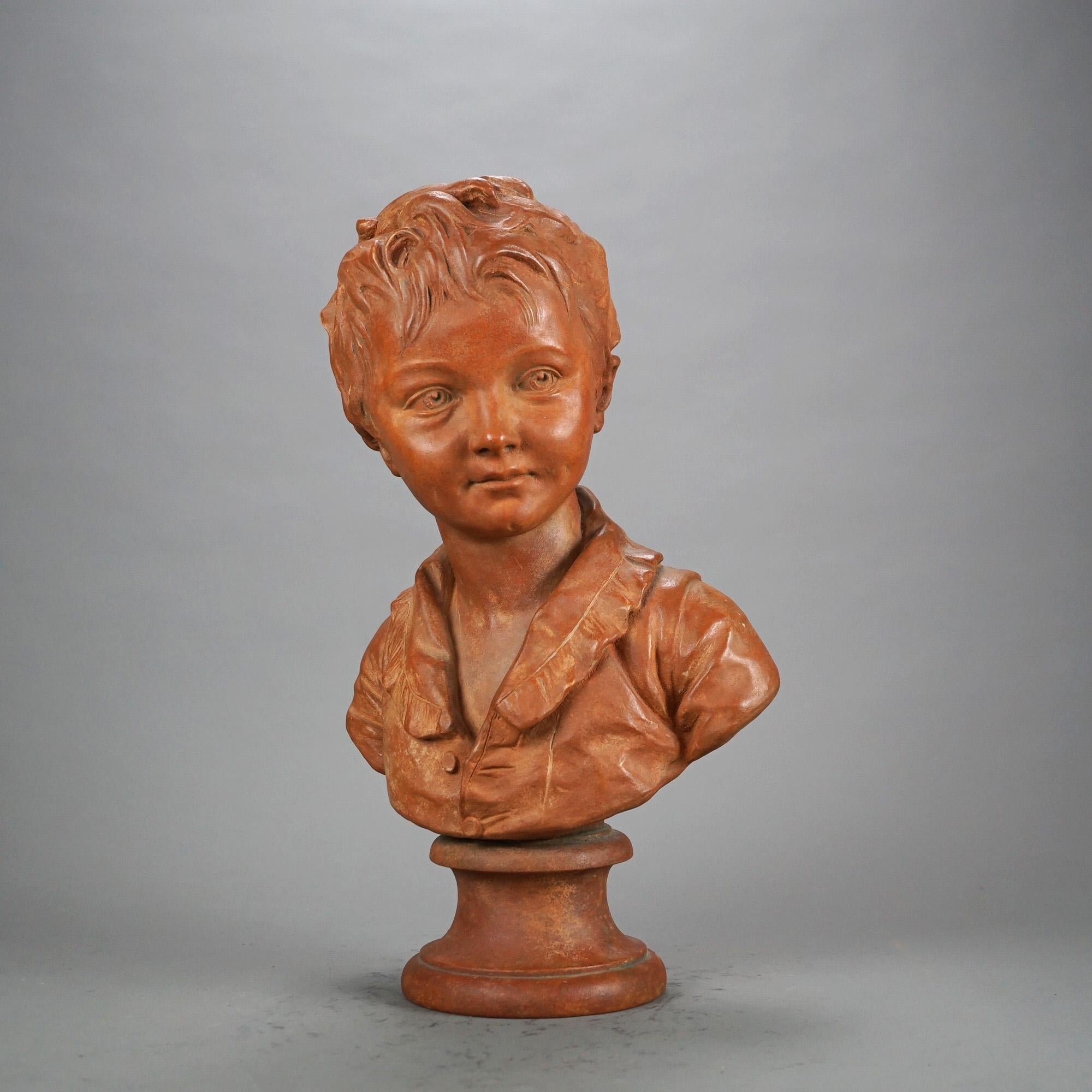 Terracotta Antico busto in terracotta di Sèvres di un giovane Alexandre Brongniart del XIX secolo in vendita