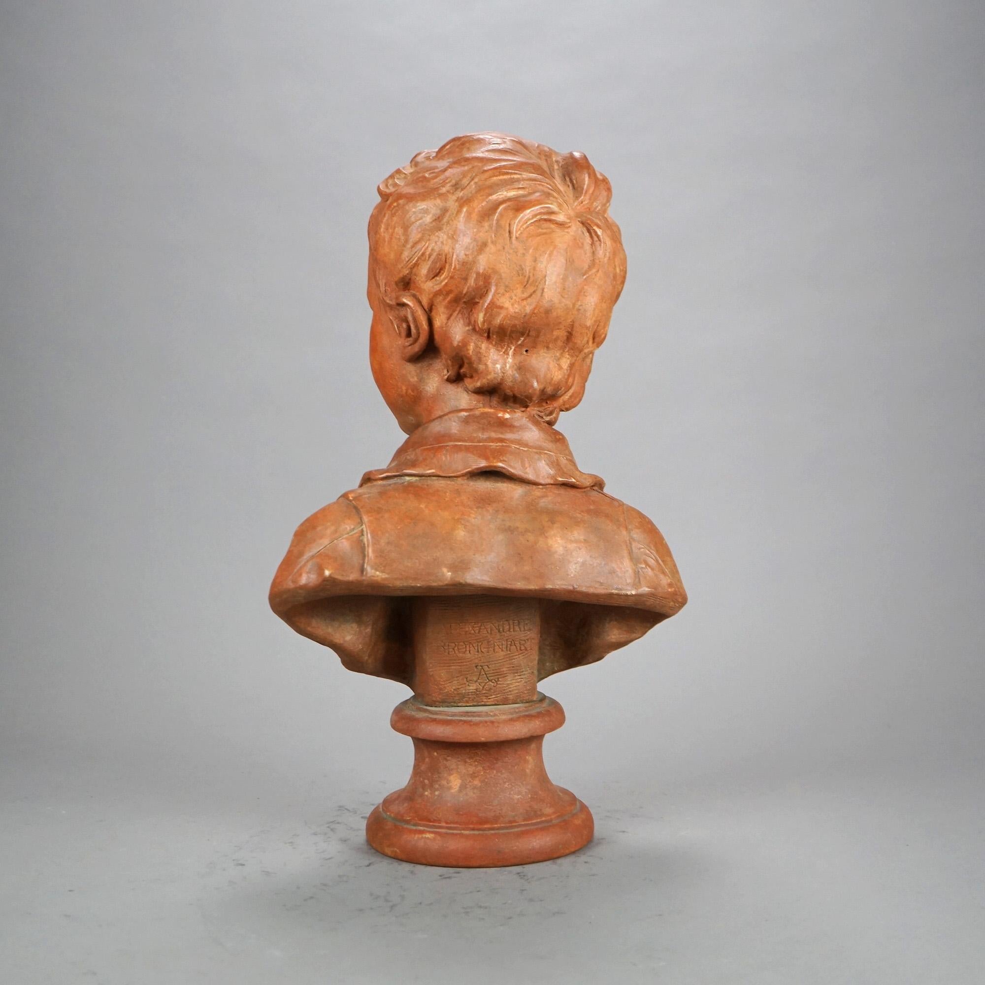 Antico busto in terracotta di Sèvres di un giovane Alexandre Brongniart del XIX secolo in vendita 2
