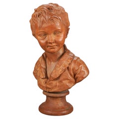 Antique Sevres Terra Cotta Bust of a Young Alexandre Brongniart 19thC