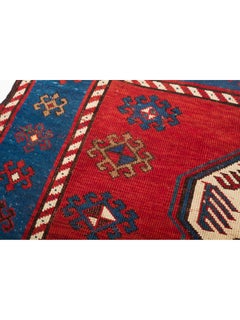 Antique Sewan Kazak Rug Sevan Caucasian Carpet Late-19th Century Caucasus