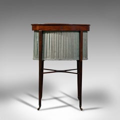 Antique Sewing Table, English, Mahogany, Silk Cotton, Work, Regency, Circa 1820