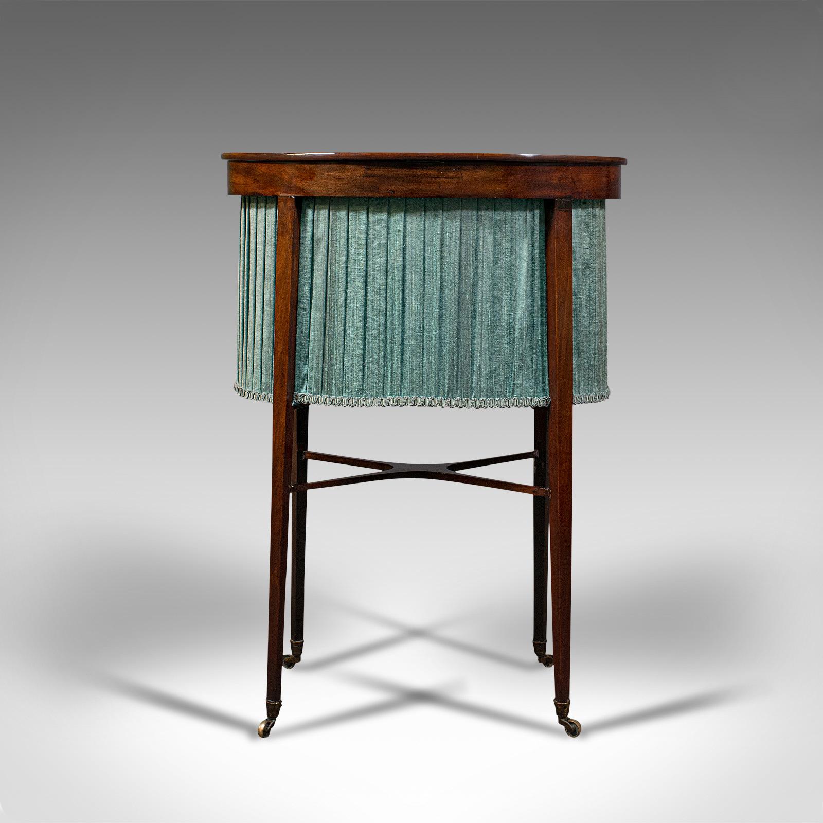 Antique Sewing Table, English, Mahogany, Silk Cotton, Work, Regency, Circa 1820 For Sale 1