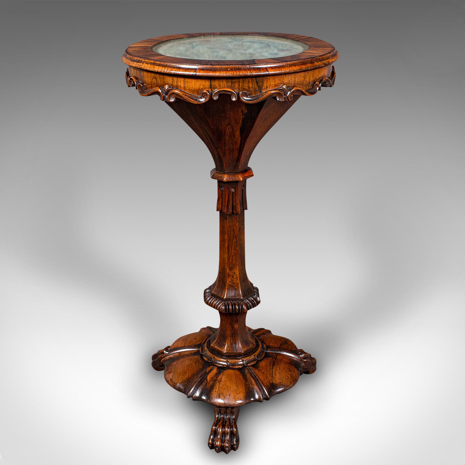 XIXe siècle Table de couture ancienne, anglaise, tapisserie à l'aiguille, Stand Craft, William IV en vente