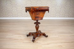 Antique Biedermeier Rosewood Sewing Table From the 19th Century