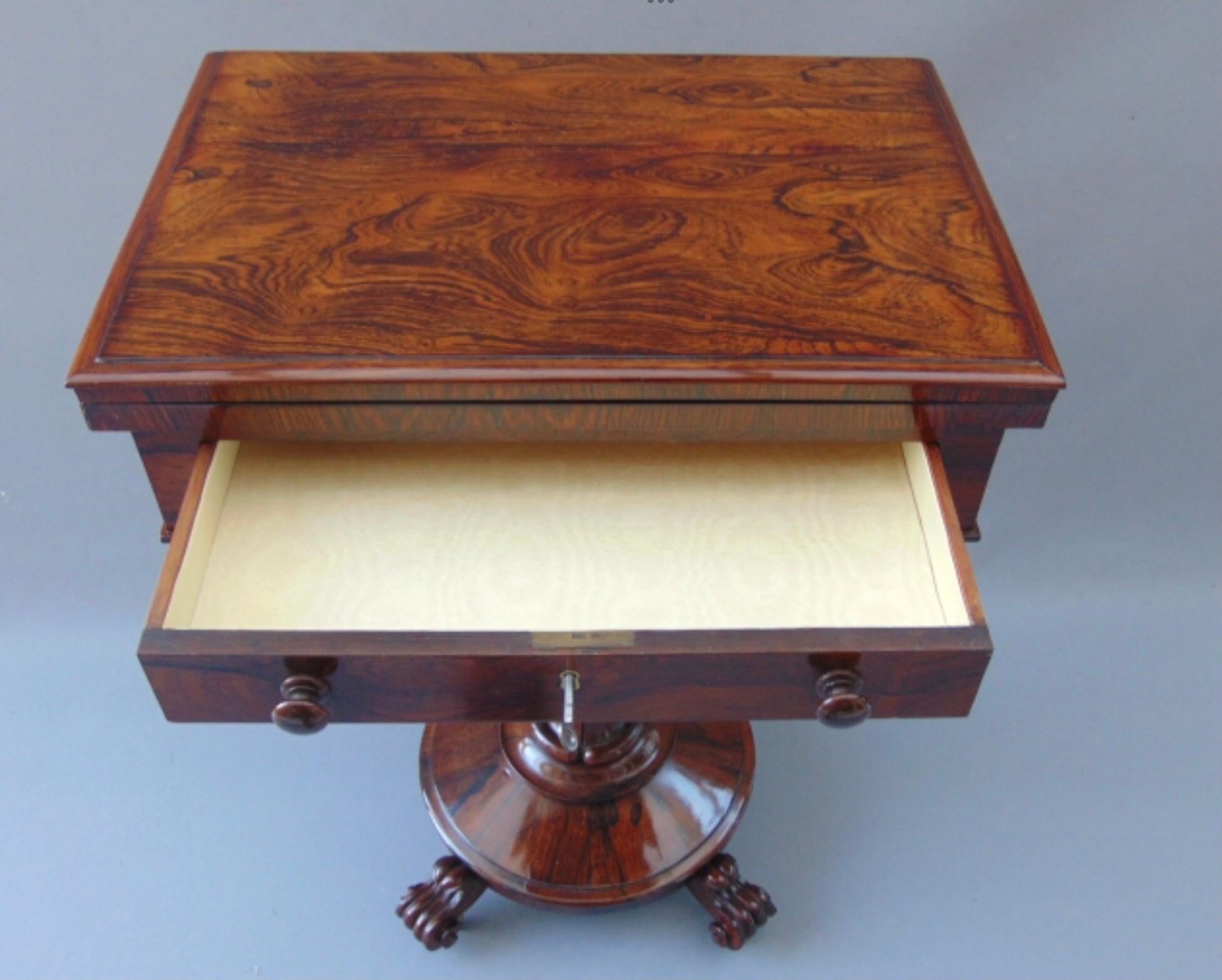 Mid-20th Century Antique Sewing Work Table with Games, Chess, Lamp Table For Sale