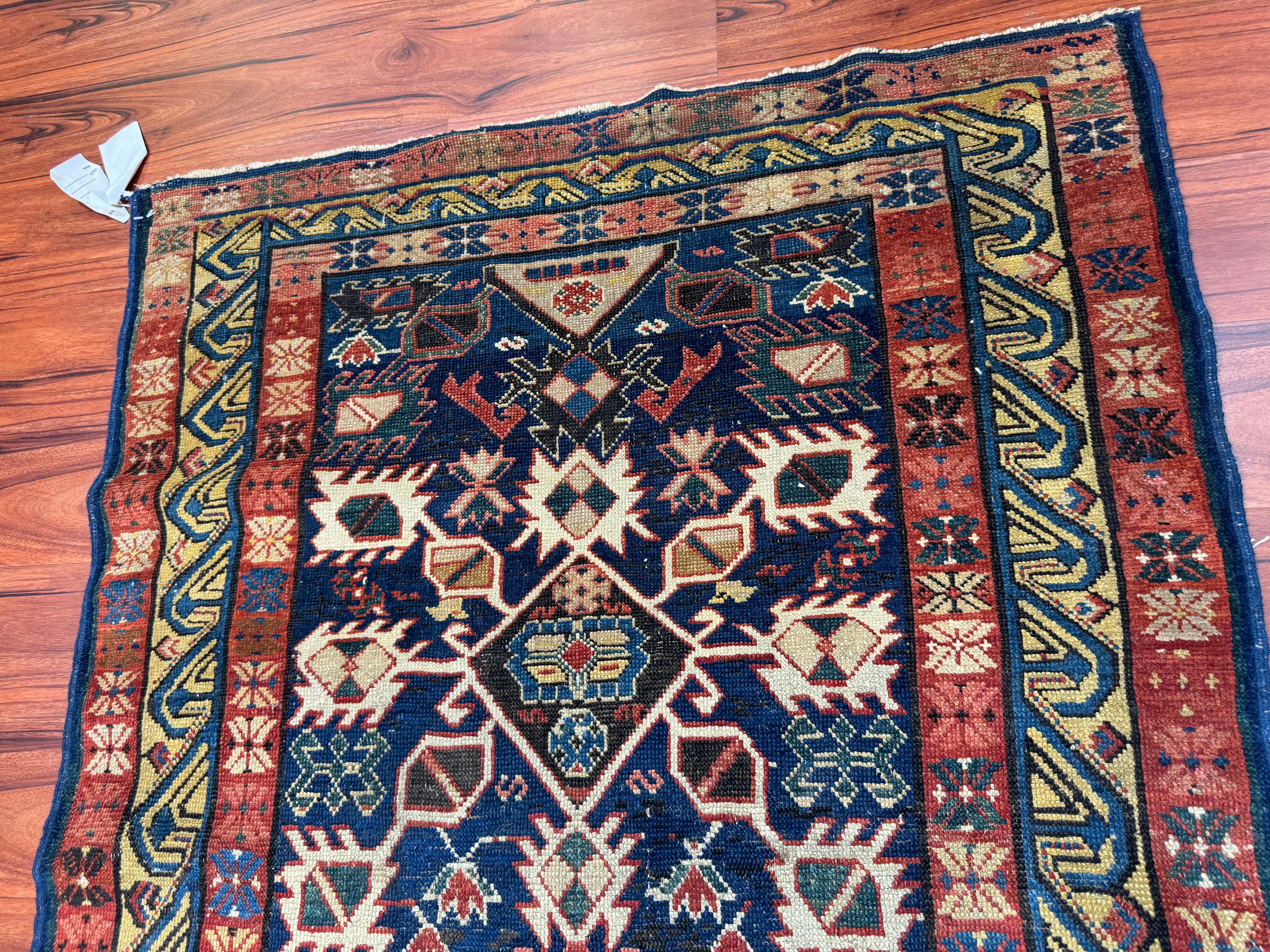 Antiker kaukasischer Seychour-Teppich im Angebot 3
