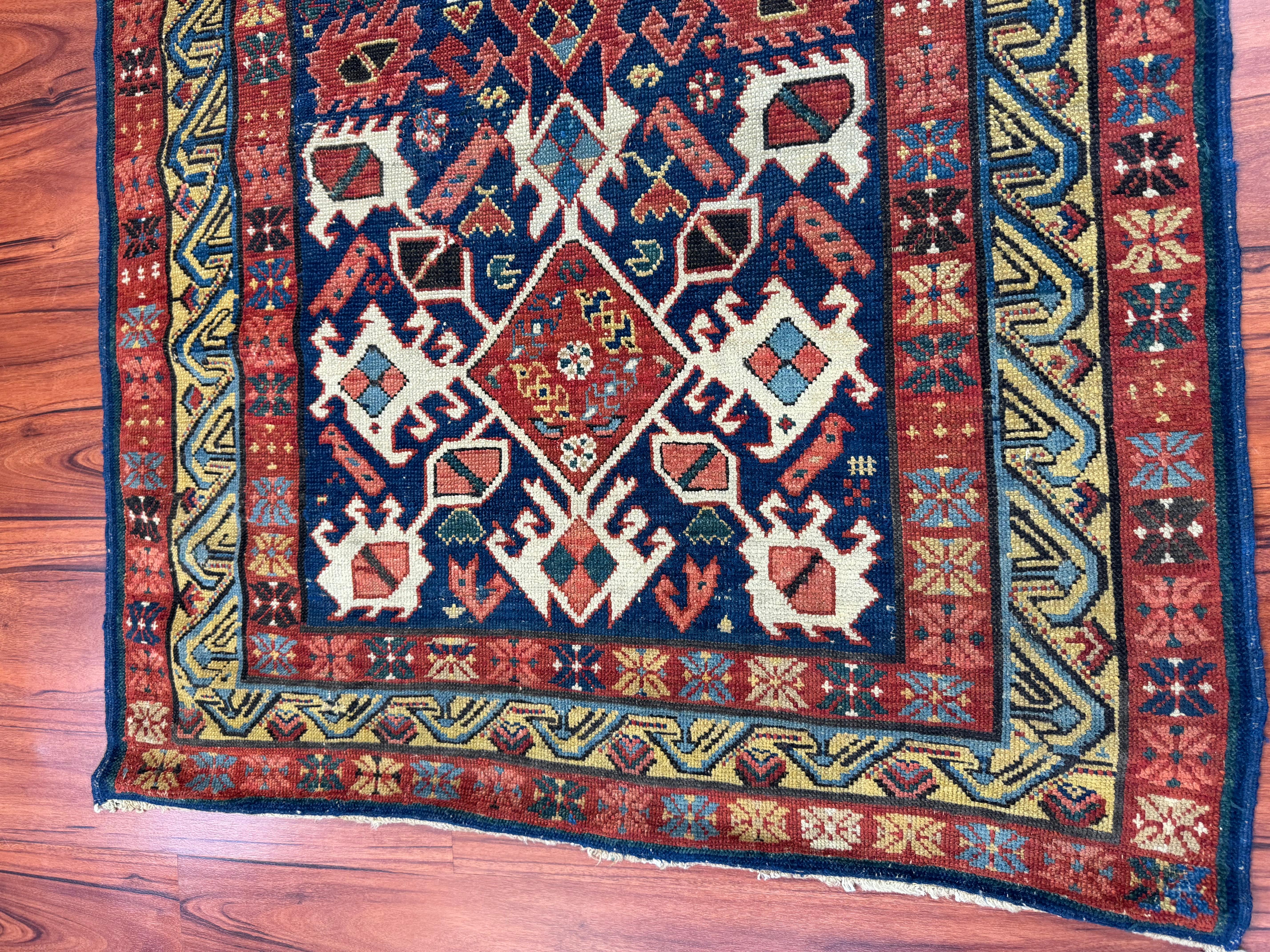 Antiker kaukasischer Seychour-Teppich (Aserbaidschanisch) im Angebot