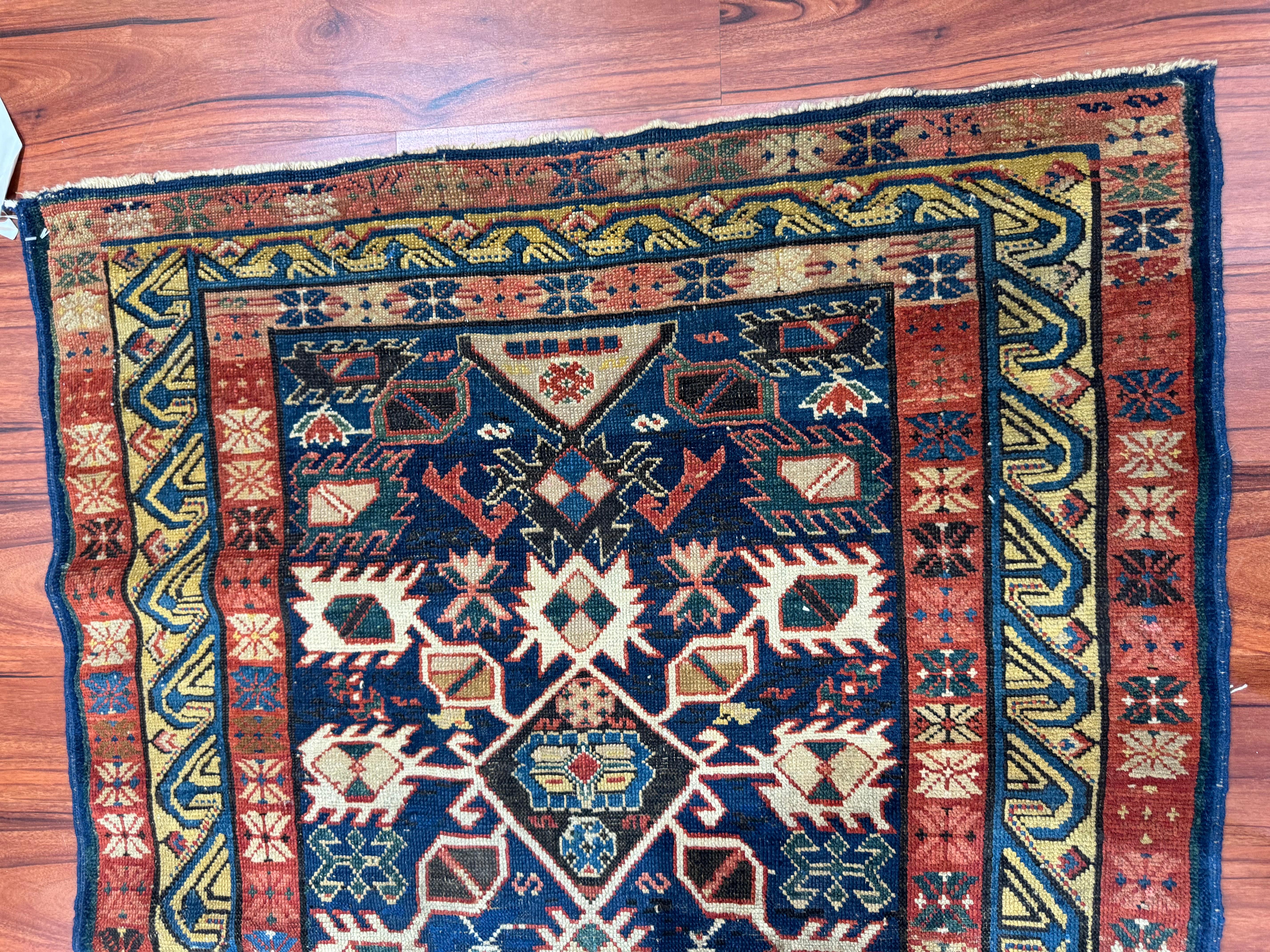 Antiker kaukasischer Seychour-Teppich (19. Jahrhundert) im Angebot