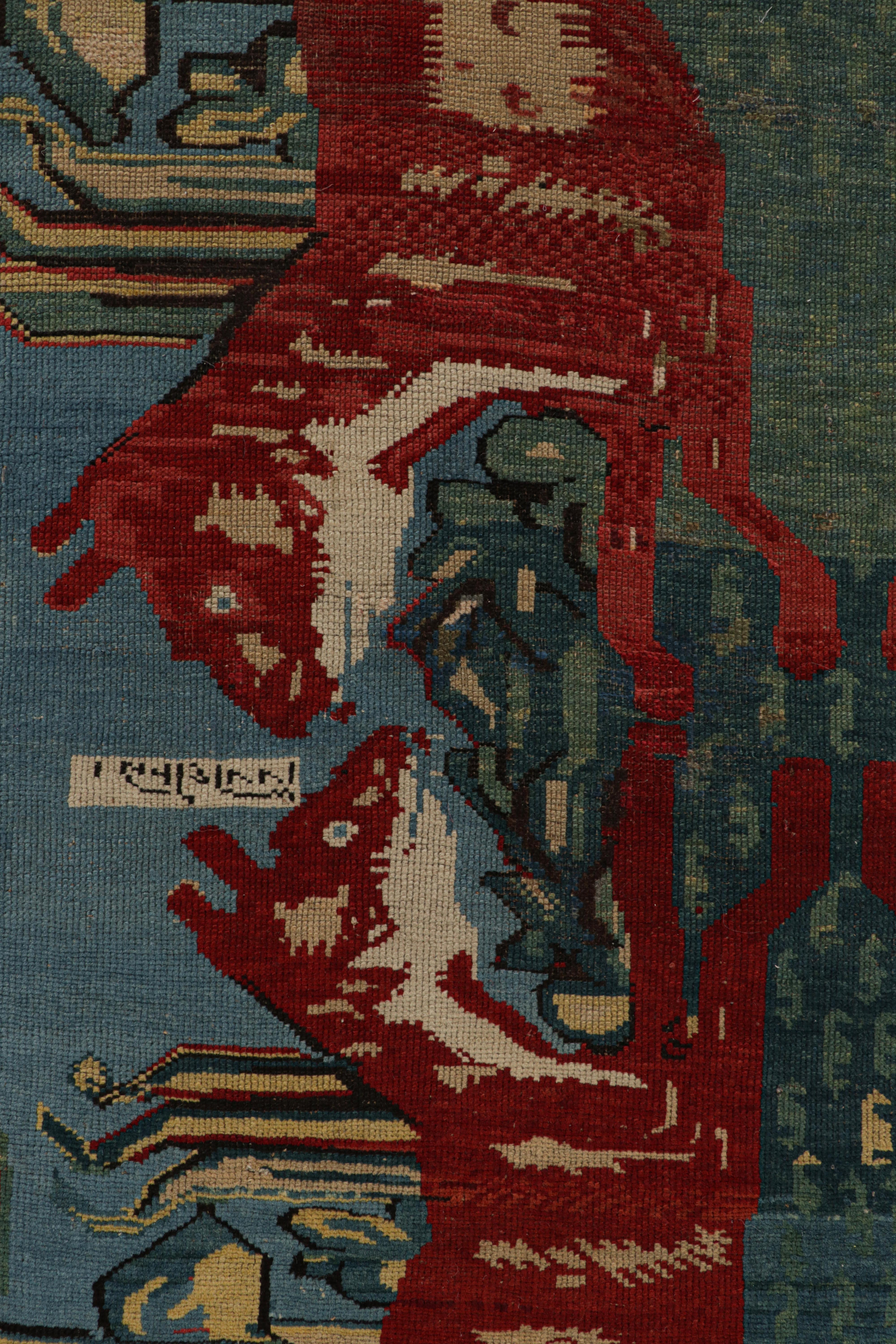 Antiker Seychour-Teppich mit Fuchsbildern und Blumenmustern, von Rug & Kilim (Volkskunst) im Angebot
