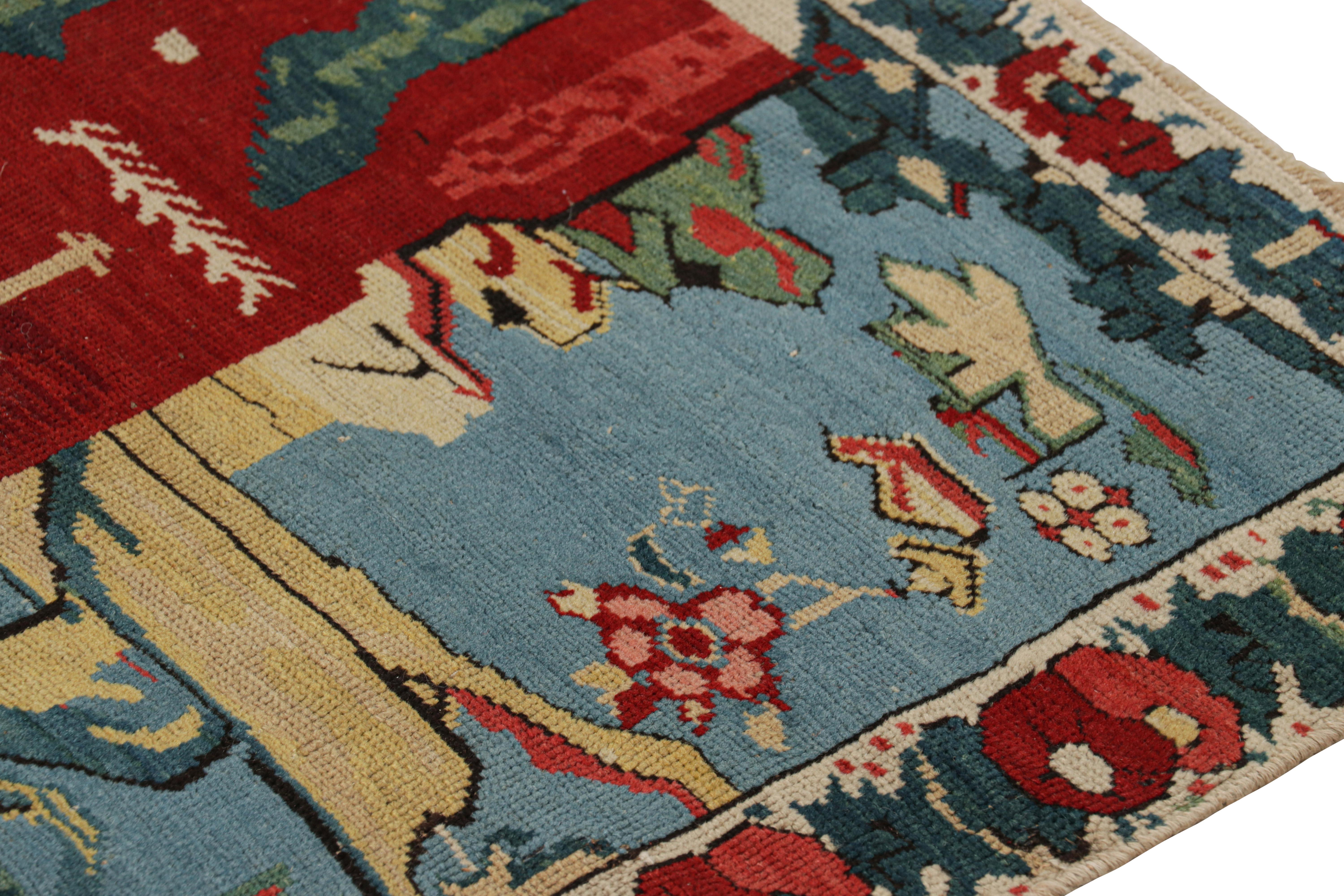Antiker Seychour-Teppich mit Fuchsbildern und Blumenmustern, von Rug & Kilim im Zustand „Gut“ im Angebot in Long Island City, NY