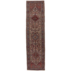 Tapis de couloir Heriz antique Shabby Chic